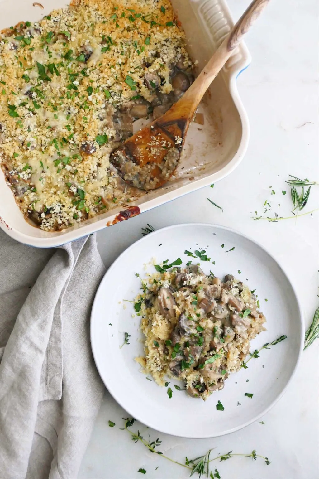 Rice Corn and Mushroom Gratin