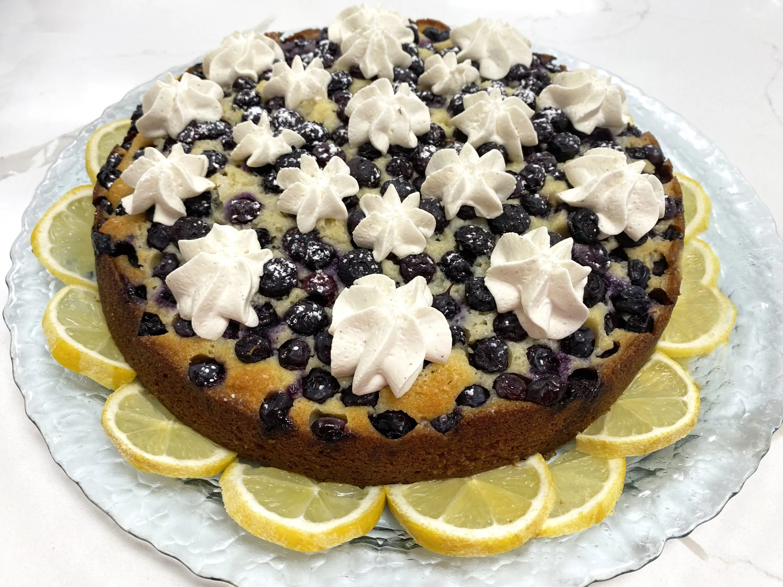 Ricotta Blueberry Lemon Casserole Cake