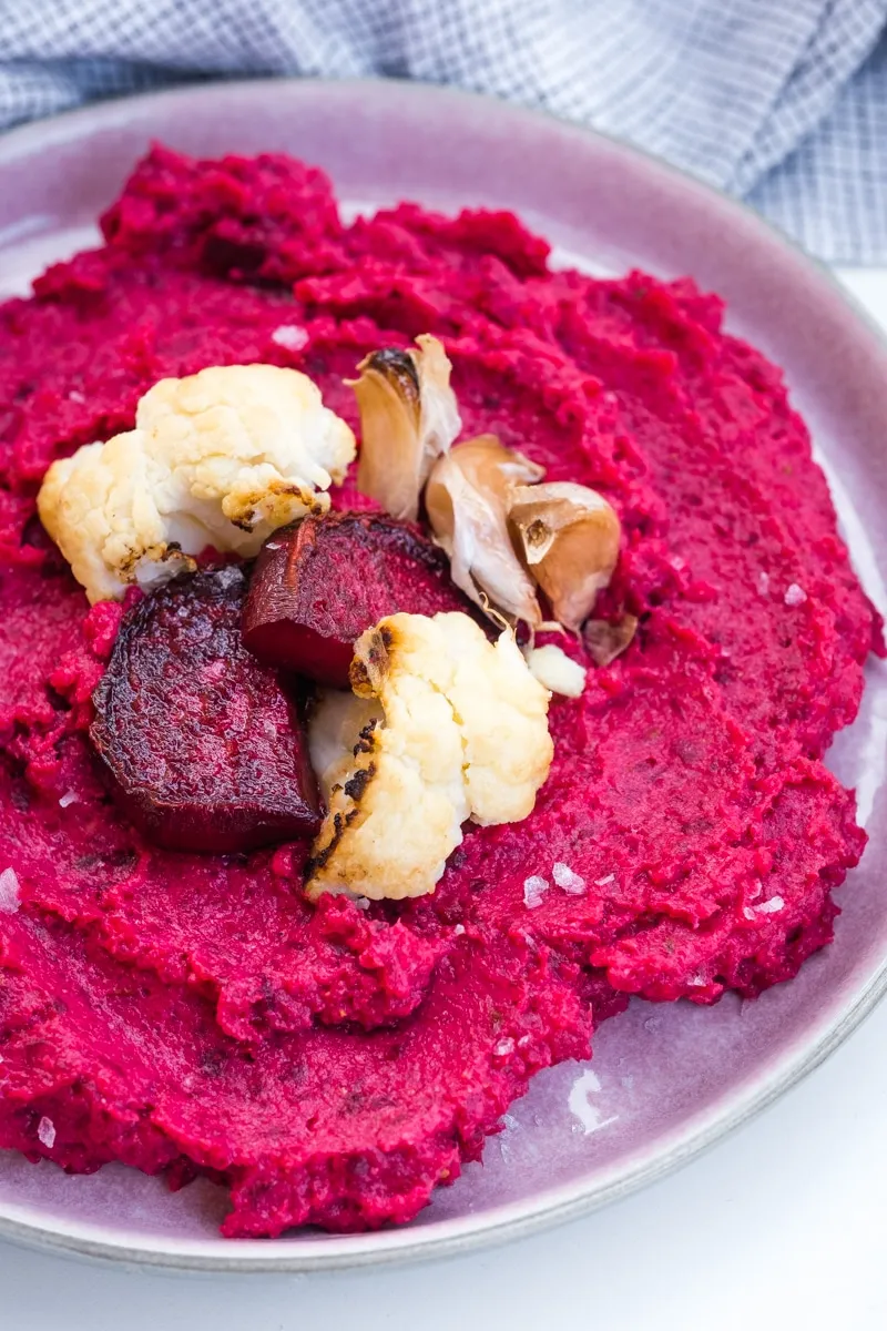 Roasted Beet Cauliflower Hummus