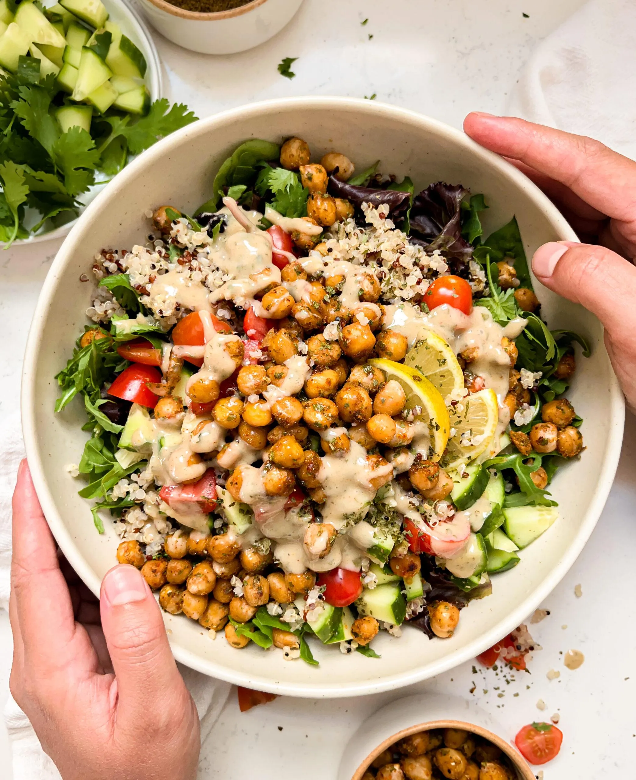 Roasted Chickpea Tempeh Bowls