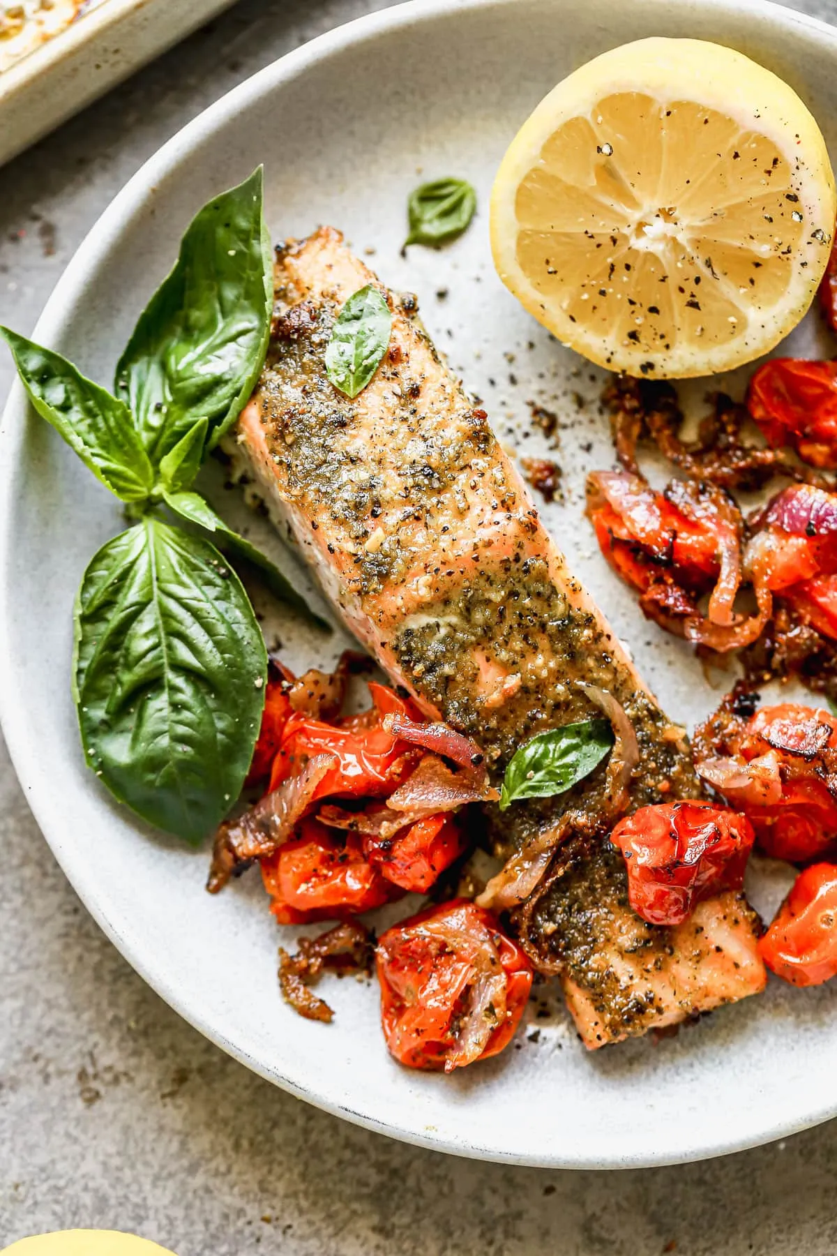 Roasted Garlic Pesto Salmon
