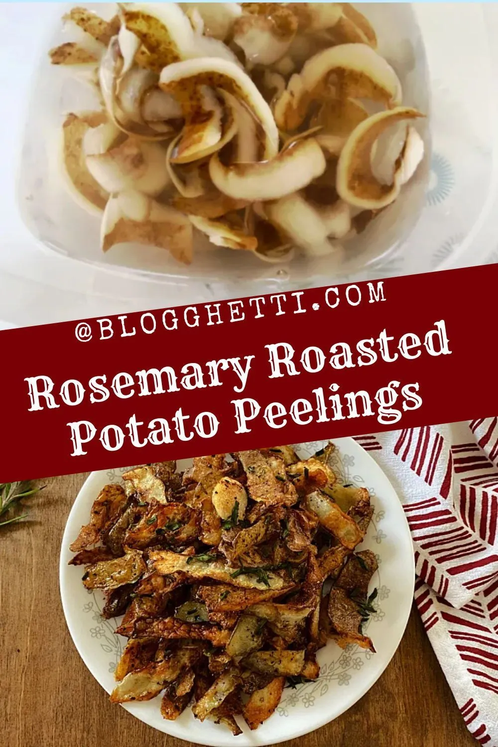 Roasted Potato Peelings Rosemary Sea Salt