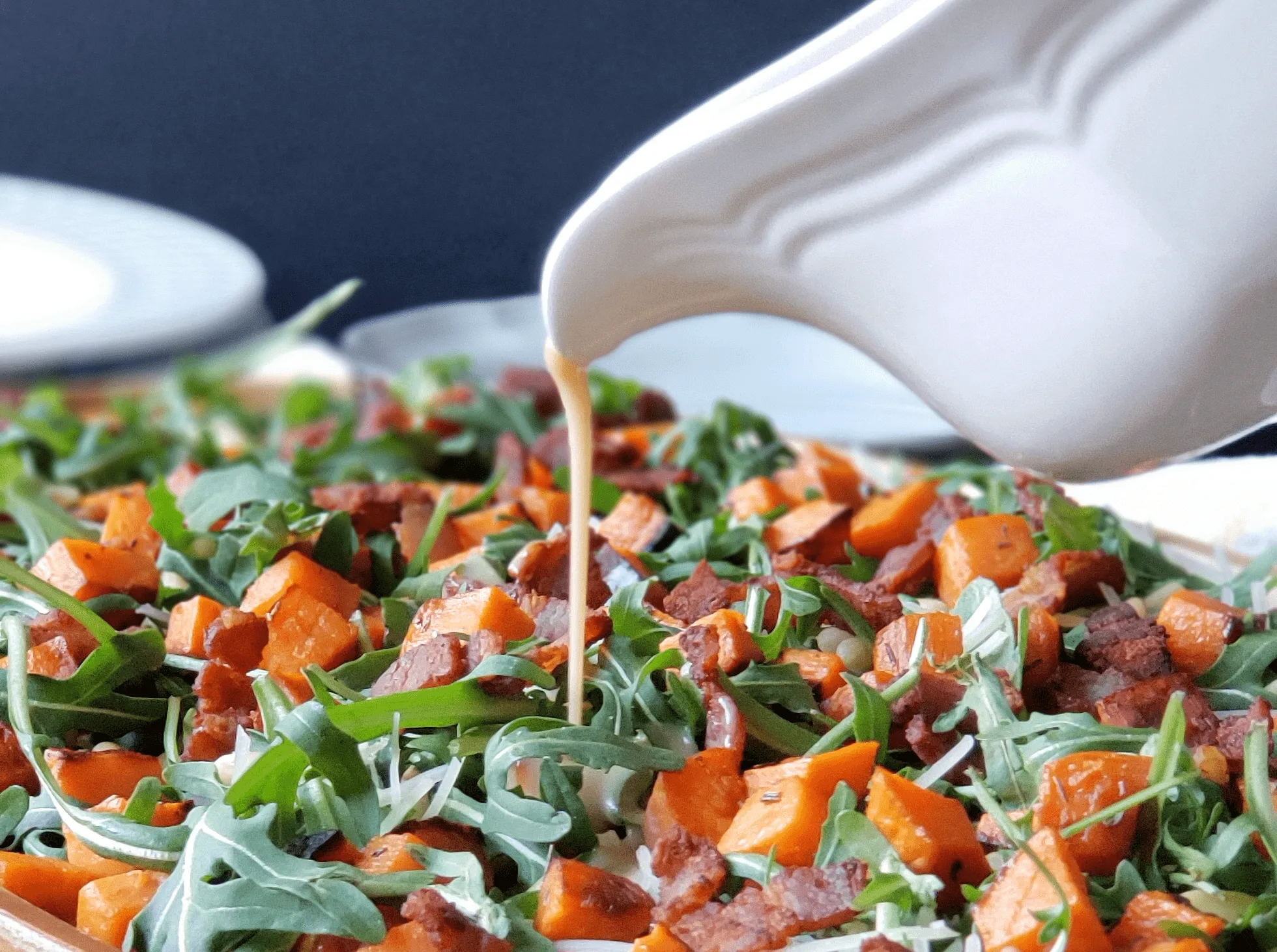 Roasted Sweet Potato and Arugula Salad