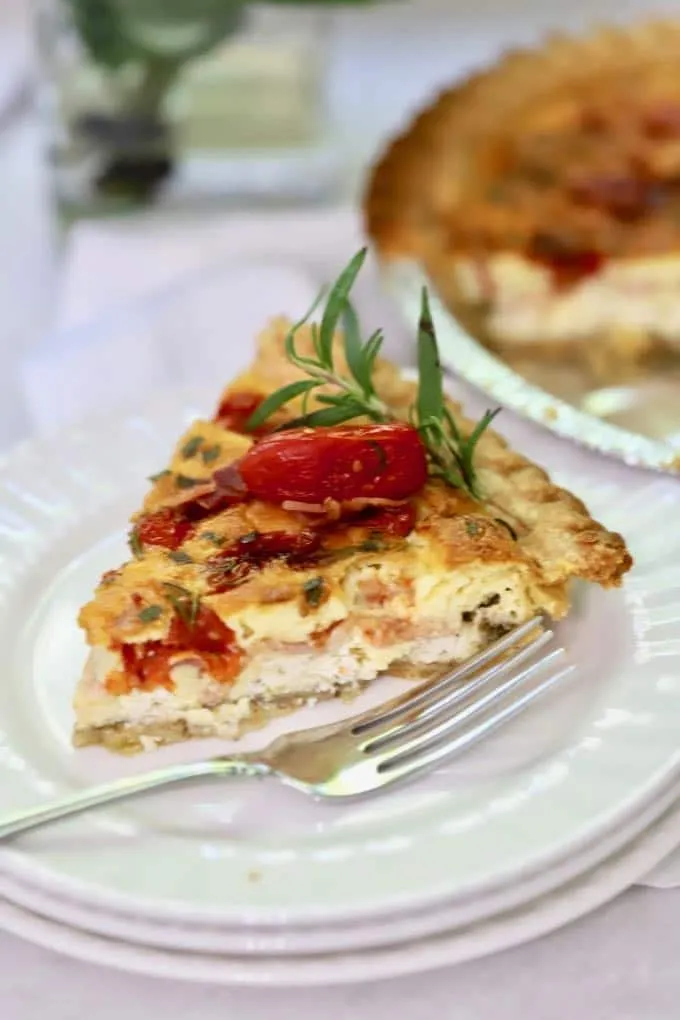 Roasted Tomato Herb and Goat Cheese Quiche