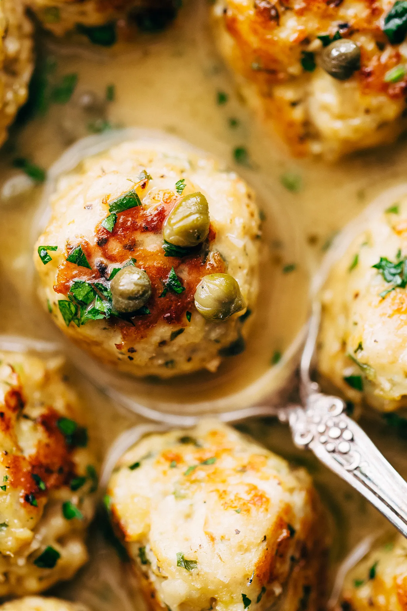 Rustic Chicken Piccata Meatballs