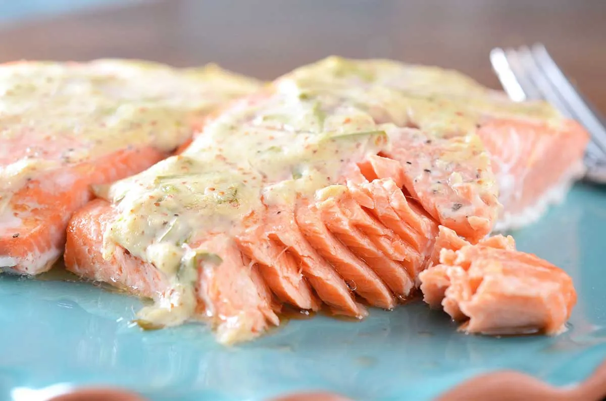 Salmon Fillets with Tarragon and Wine Sauce