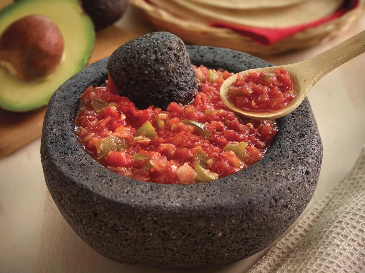 Salsa Molcajeteada with Bird Peppers