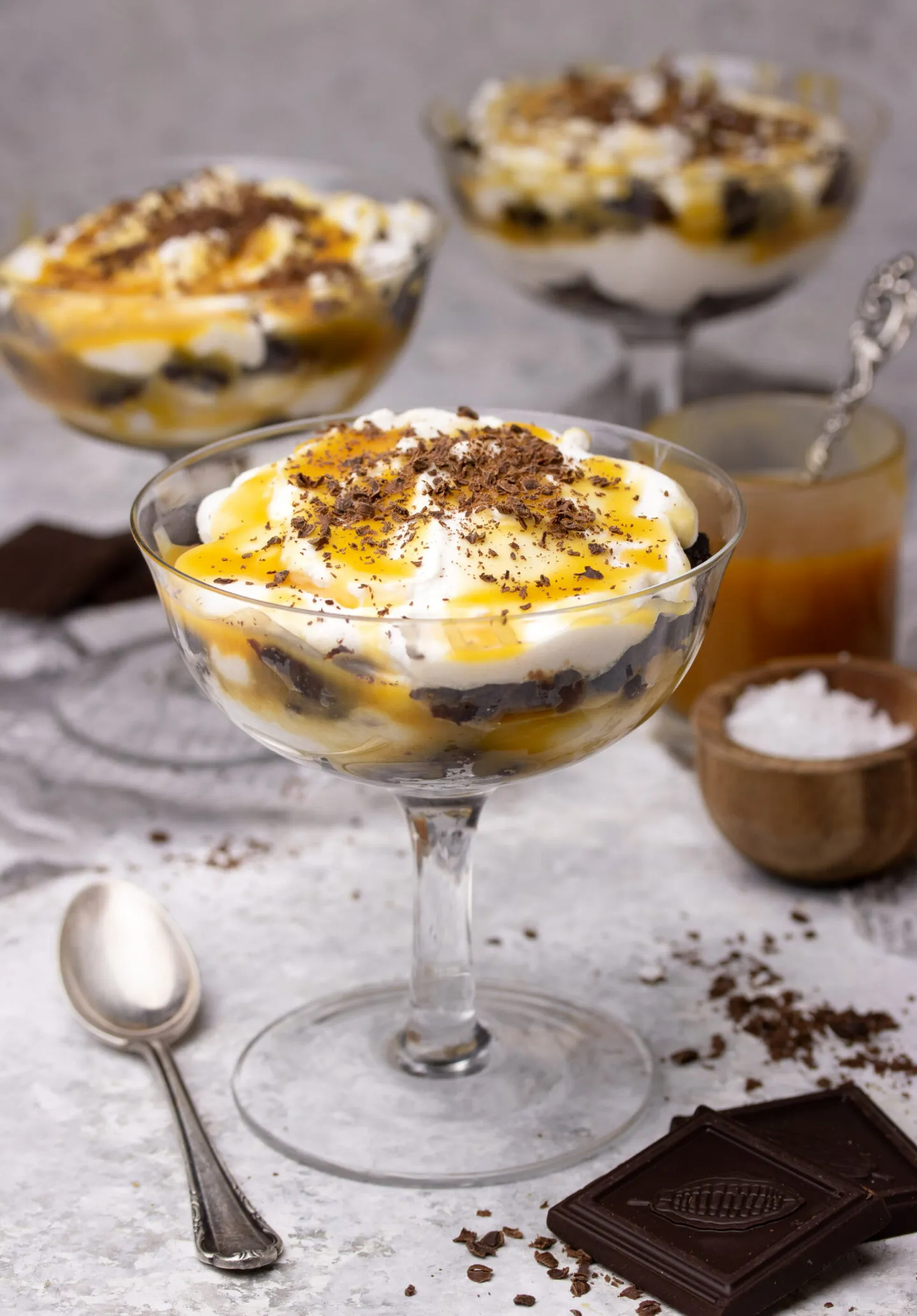 Salted Caramel Brownie Trifle with Pretzels
