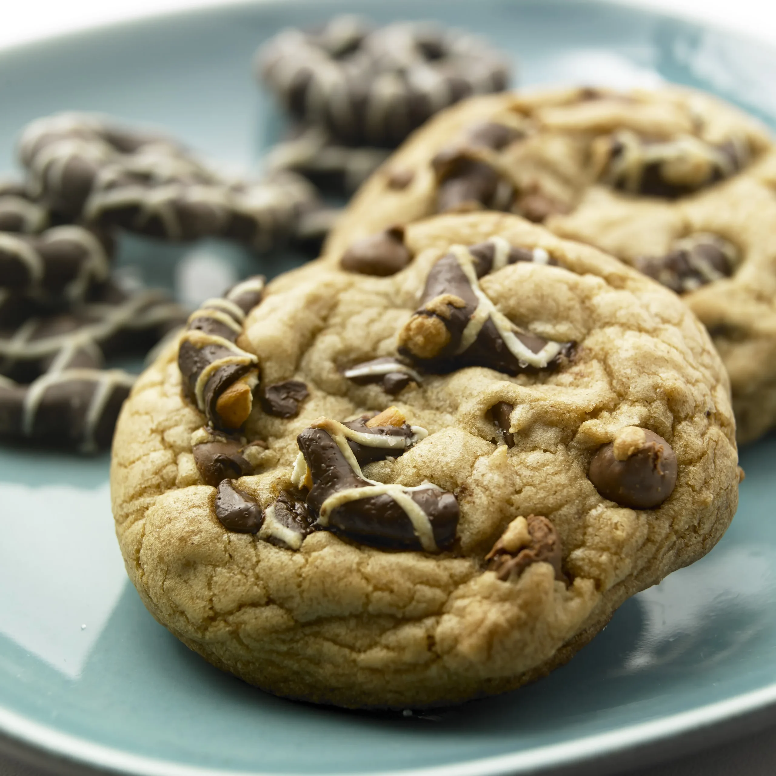 Salted Dark Chocolate Pretzel Cookies