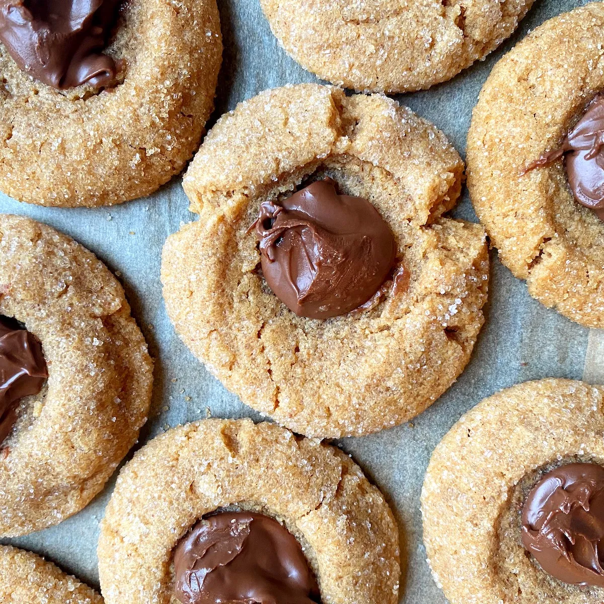 Salted Nutella Peanut Butter Thumbprint Cookies Naturally Gluten Free
