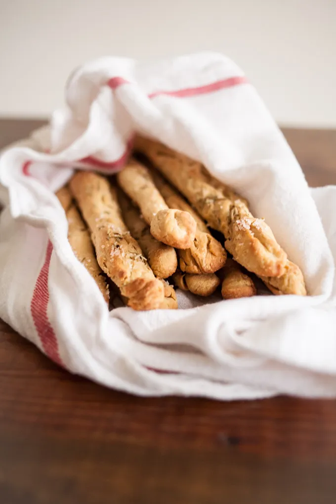 Salted Rosemary Einkorn Breadsticks