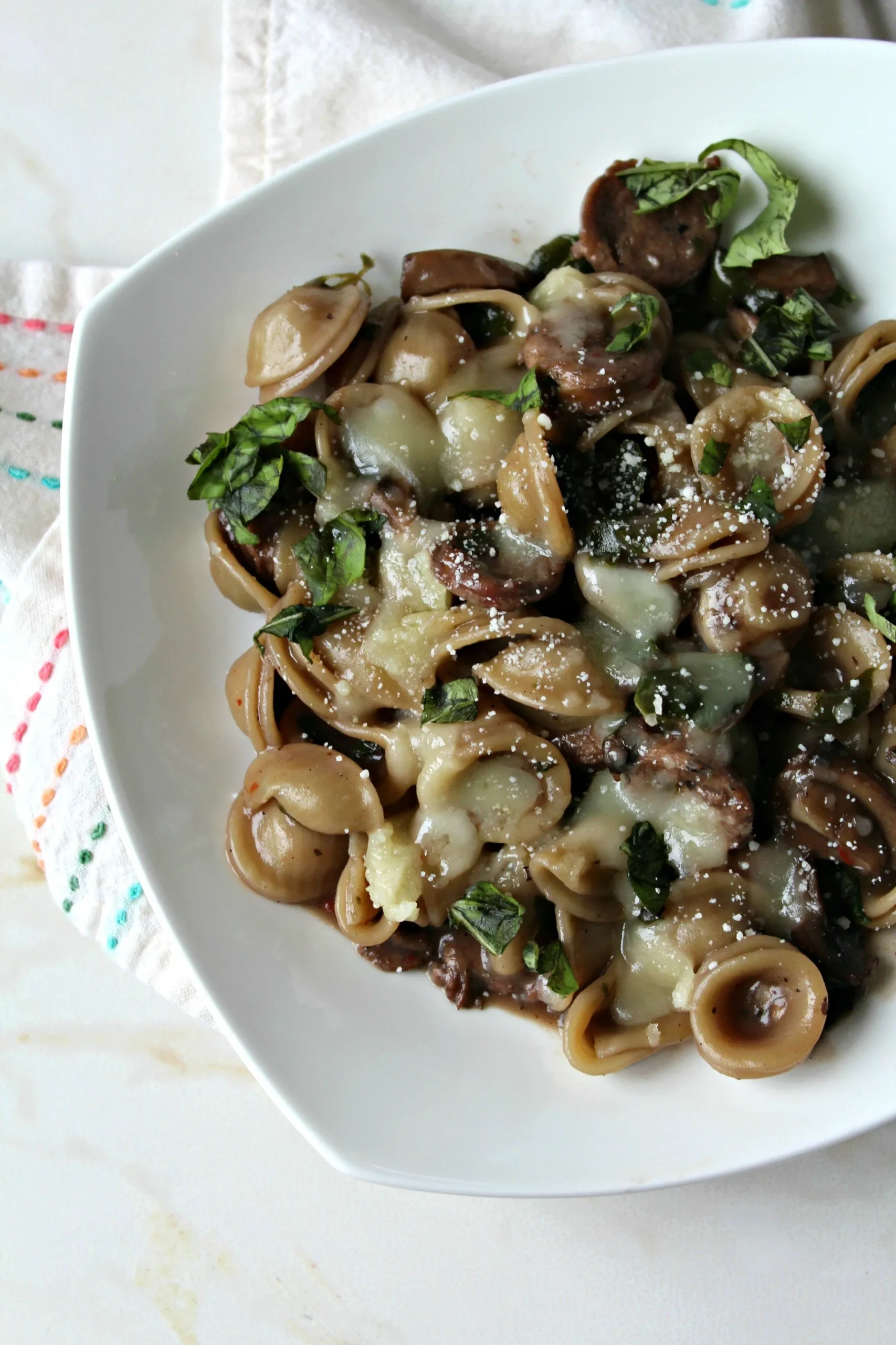 Sausage Mushroom Swiss Chard Pasta
