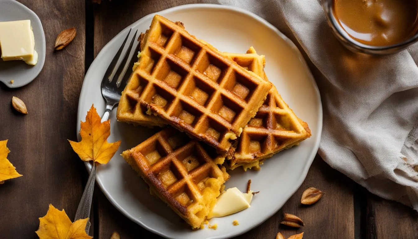 Savory Pumpkin Cornbread Waffles
