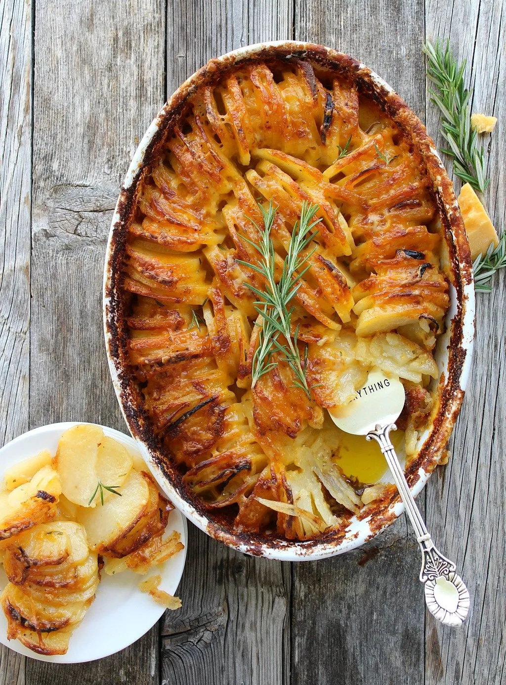 Scalloped Hasselback Potatoes w Cheddar