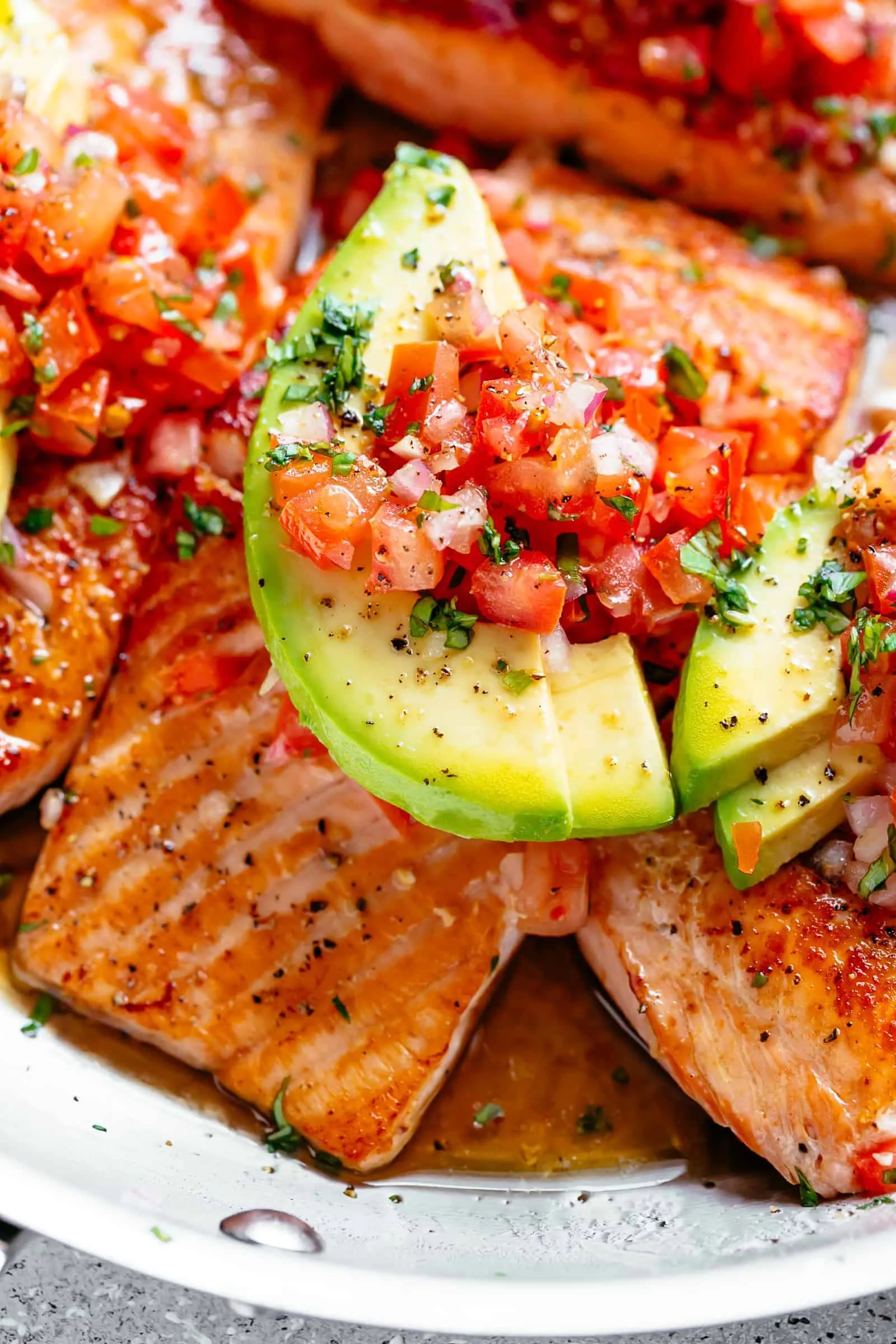 Seared Salmon Watermelon Tomato Avocado Salsa
