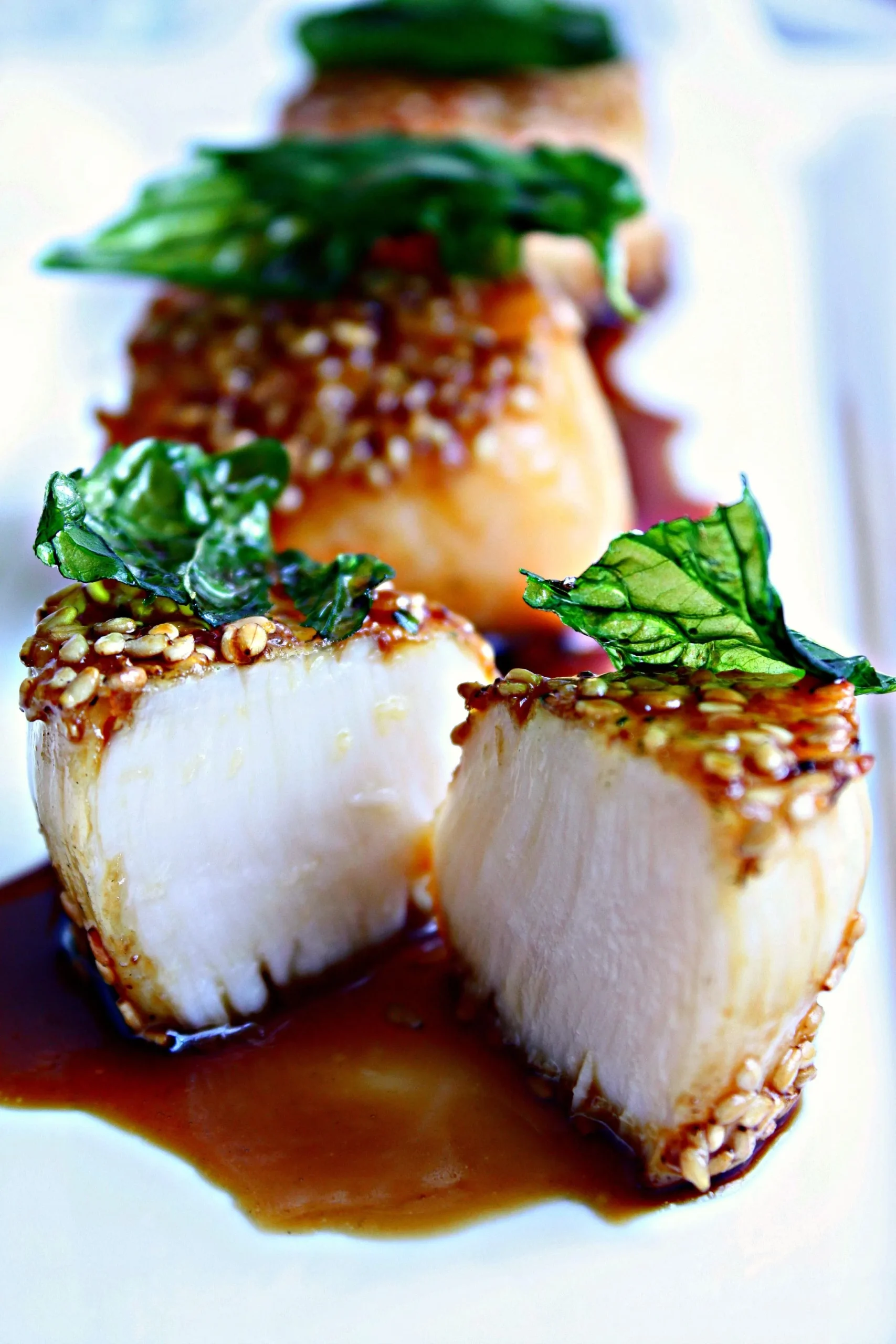 Seared Sea Scallops with Balsamic Soy and Honey