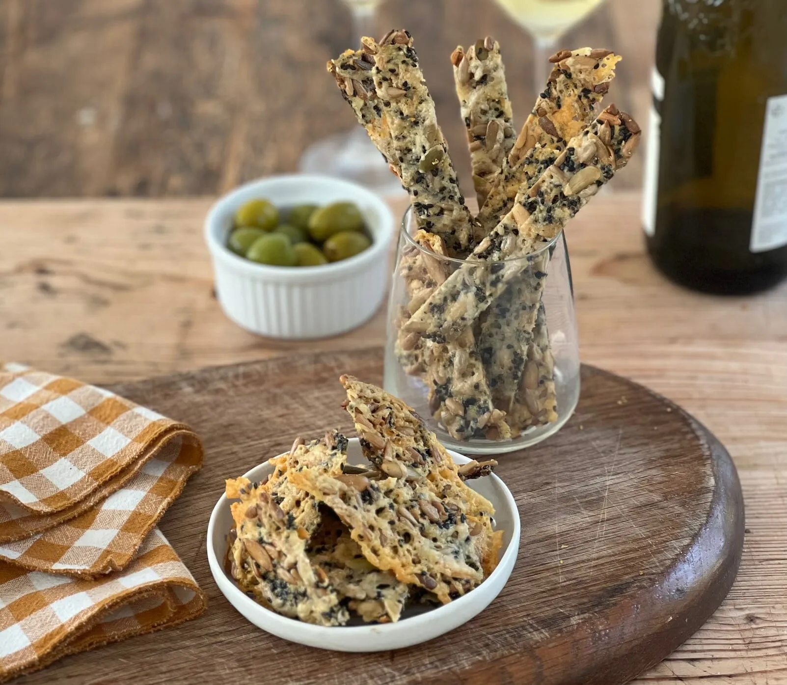 Seeded Whole Grain Parmesan Crackers