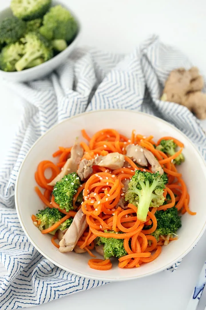 Sesame Ginger Carrot Noodle Stir Fry