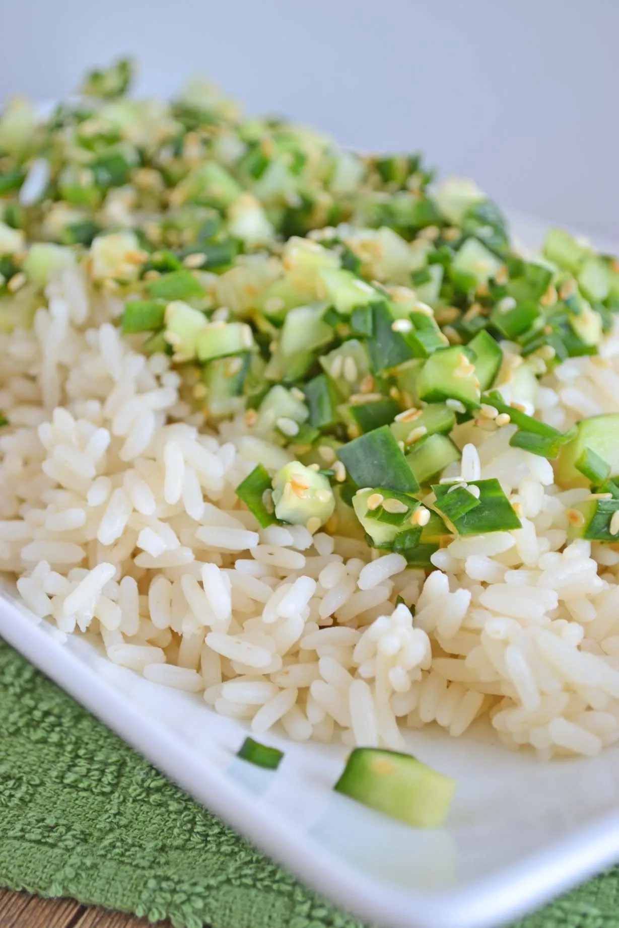 Sesame Rice with Cucumber and Chive