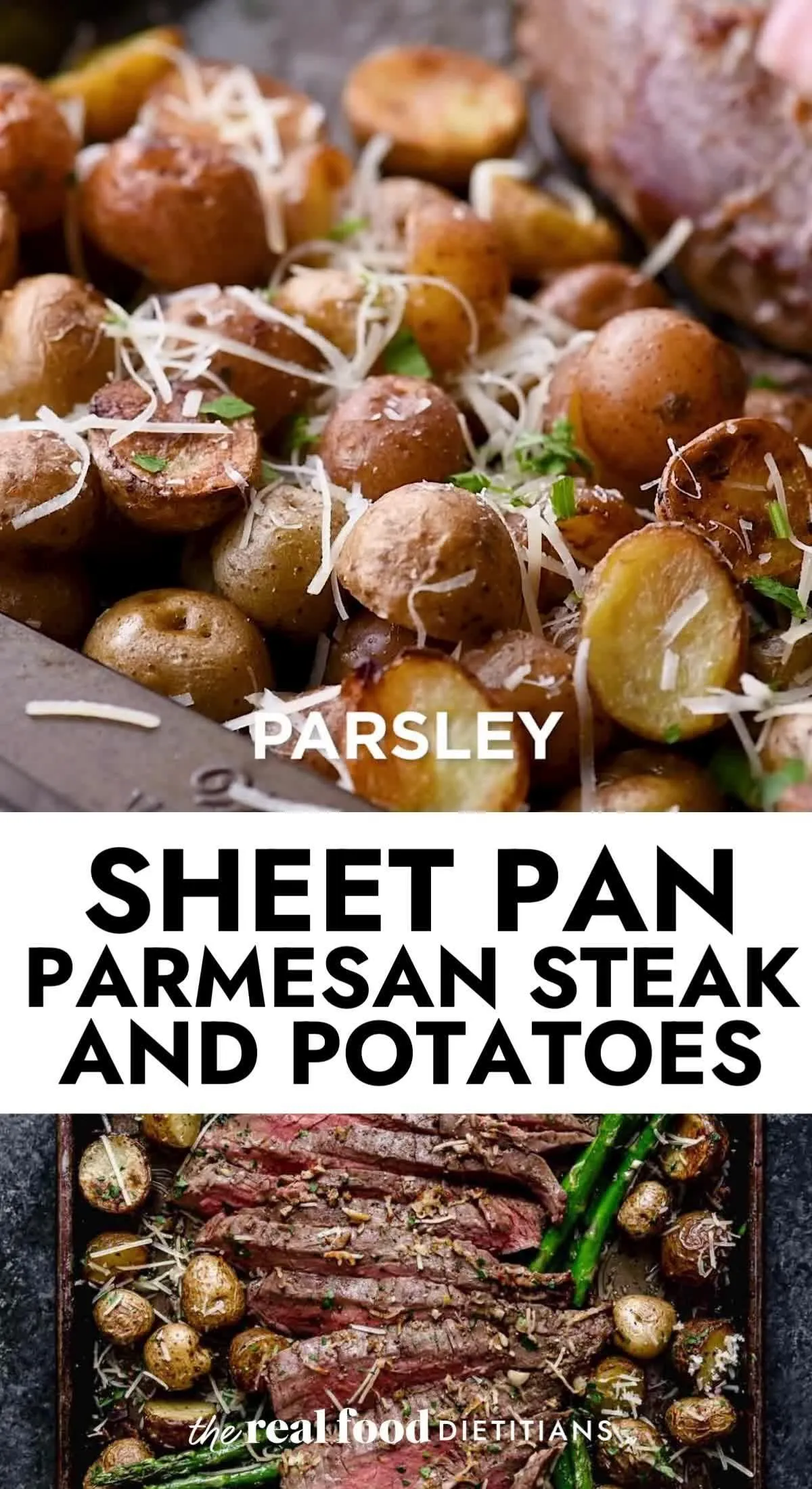 Sheet Pan Parmesan Steak and Potatoes