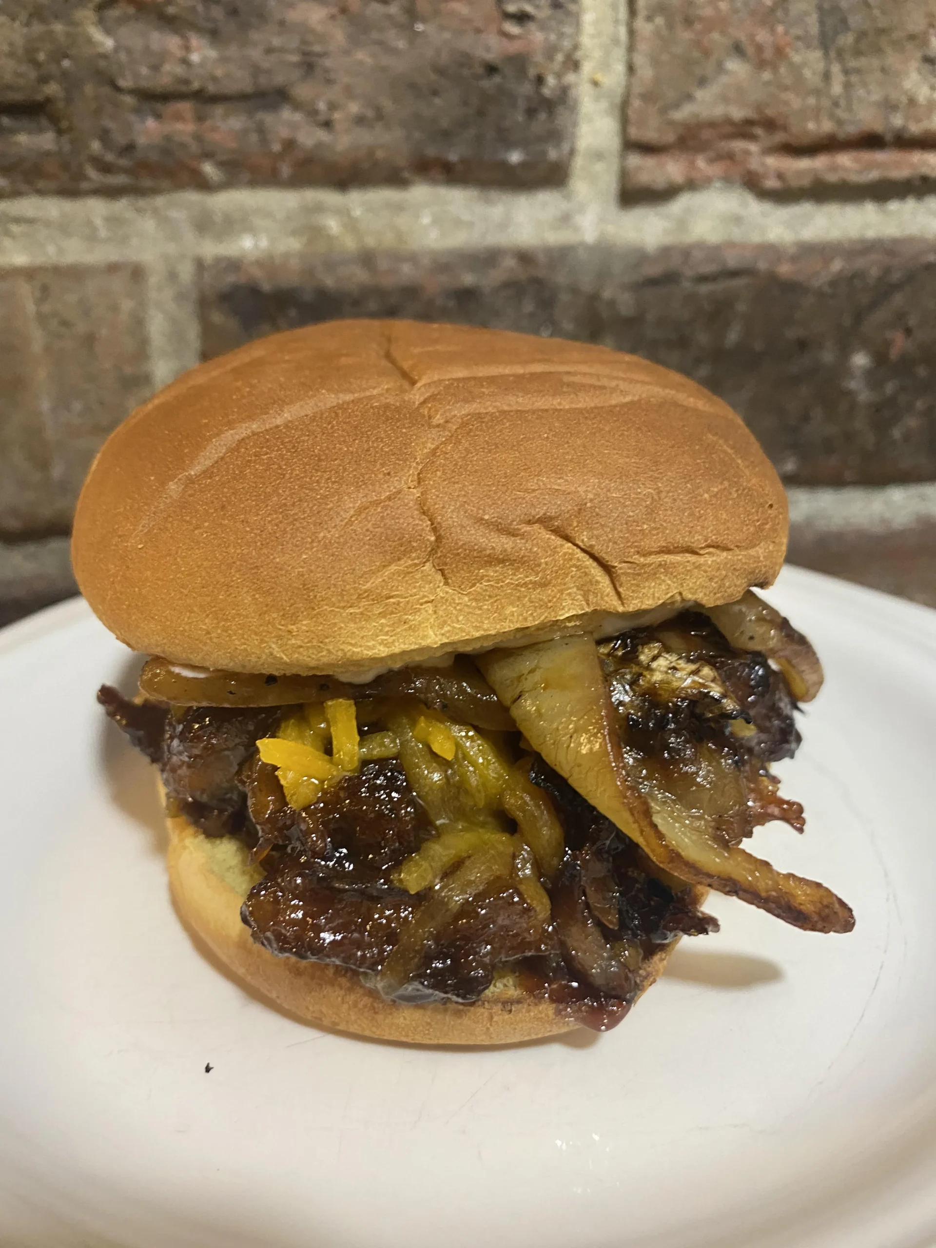 Short Rib Caramelized Onion Cheddar Sandwich