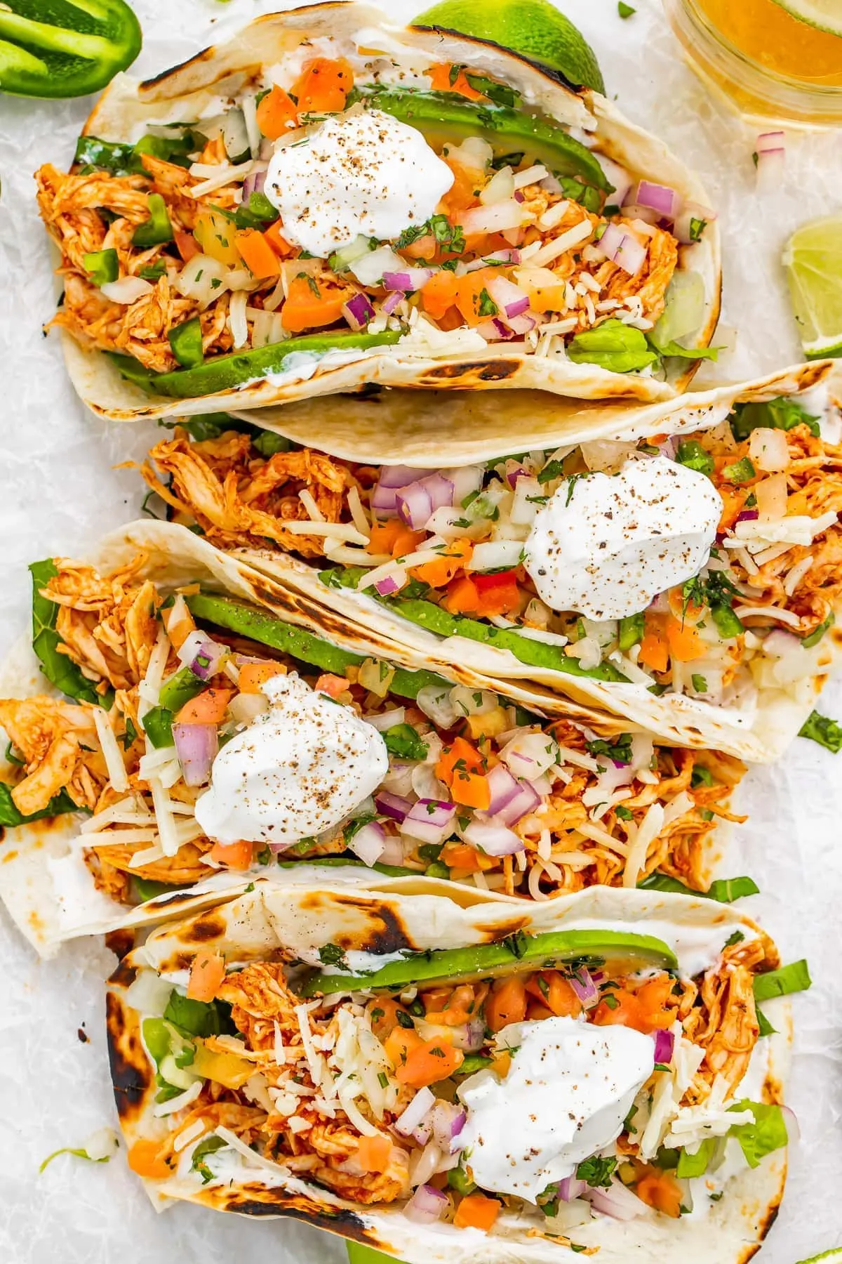 Shredded Chicken Soft Tacos