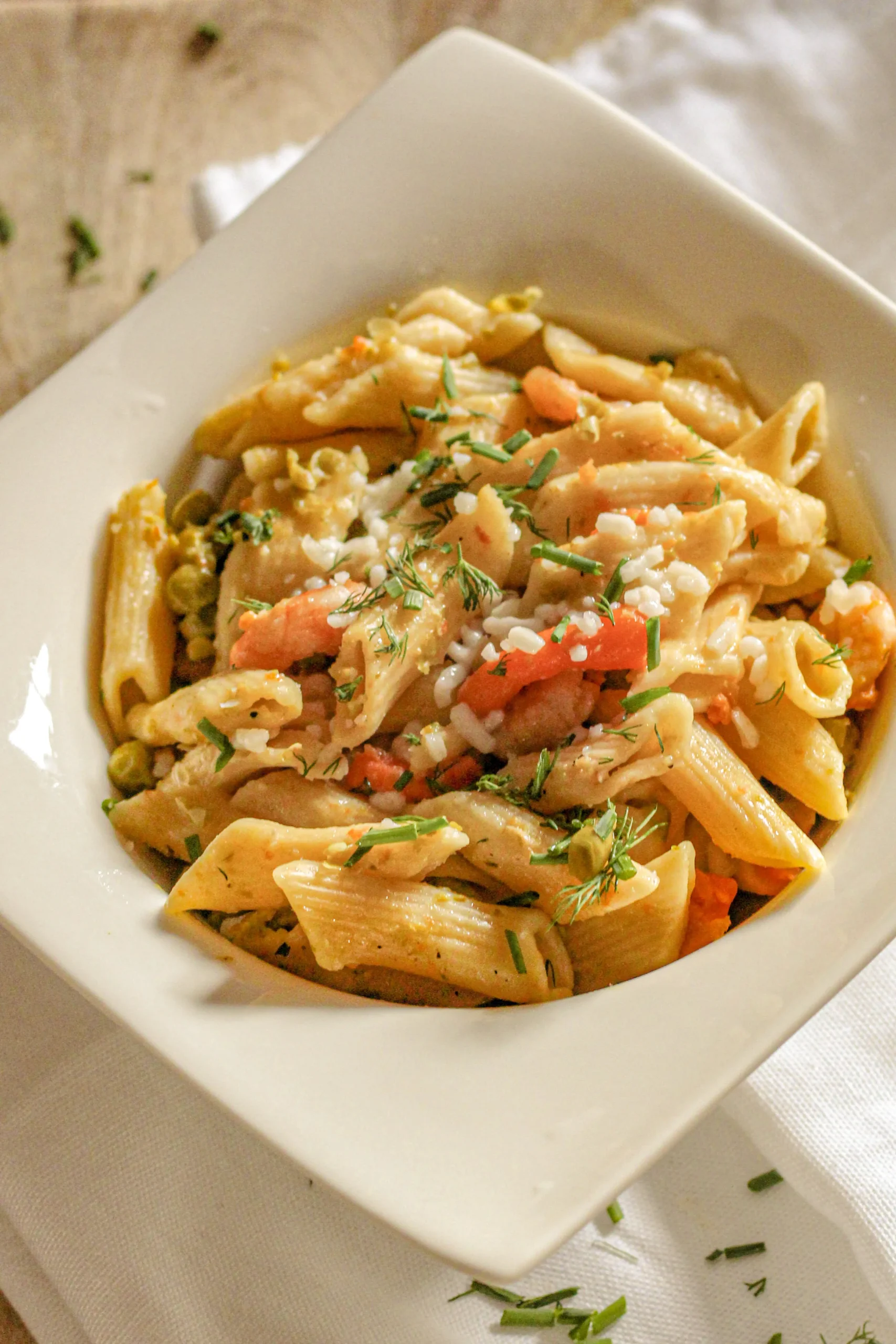 Shrimp and Feta Rigatoni