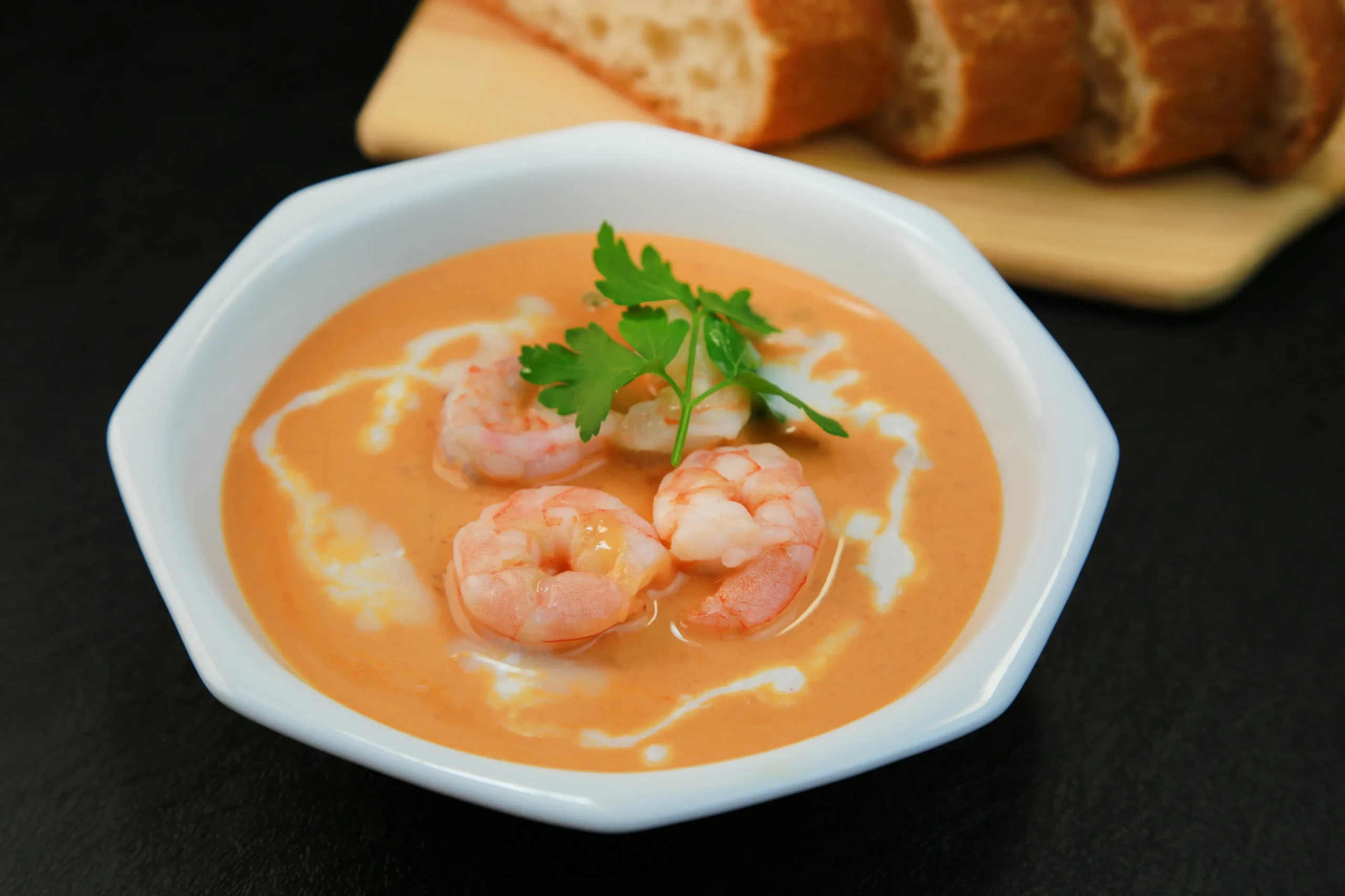 Shrimps with Cognac Sauce and Rice