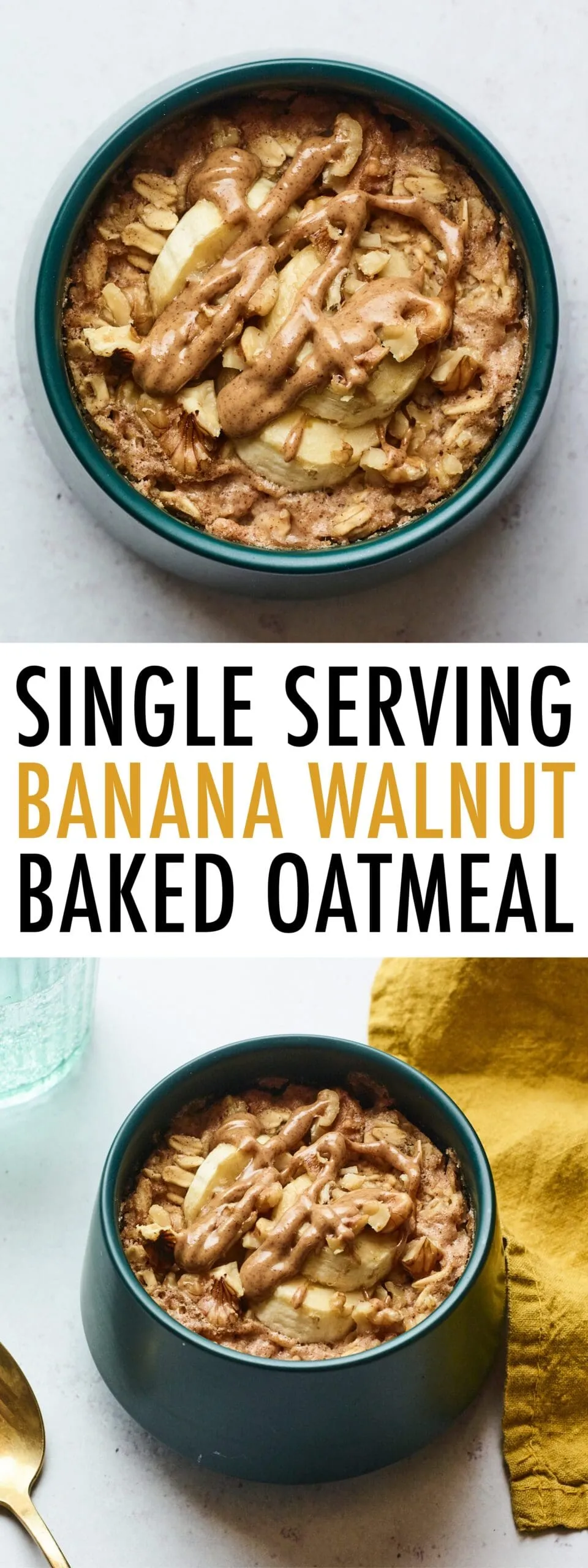 Single Serving Banana Baked Oatmeal