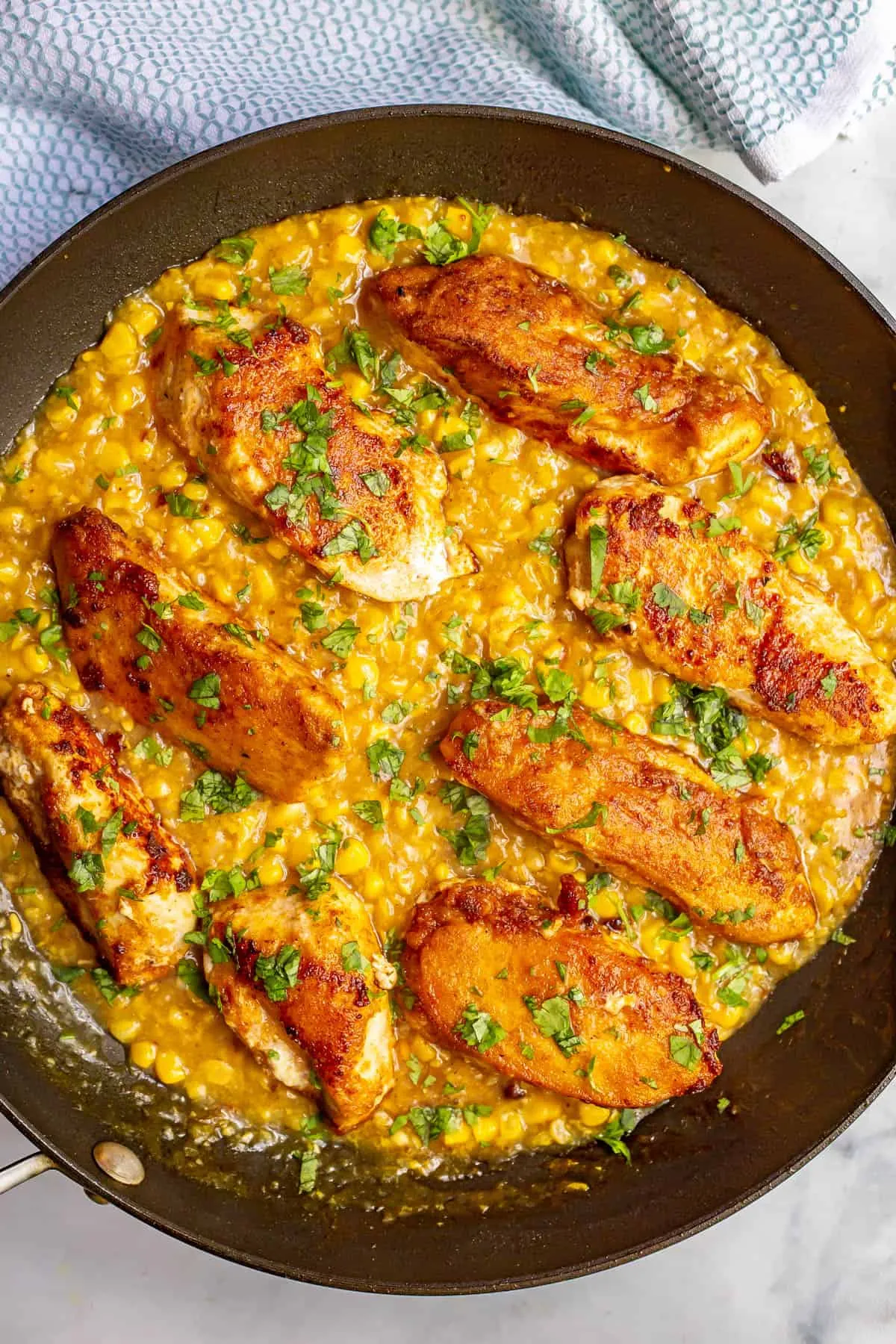 Skillet Chicken with Creamed Corn