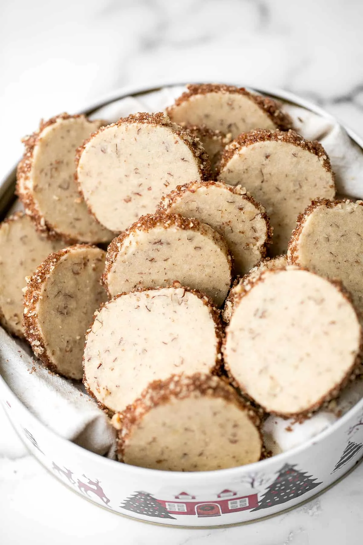Slice and Bake Pecan Shortbread Cookies