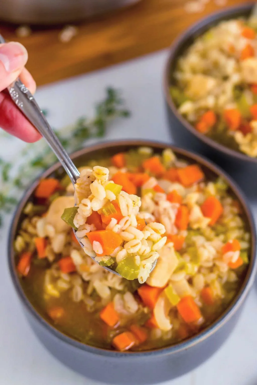 Slim Quick Chicken Barley Soup