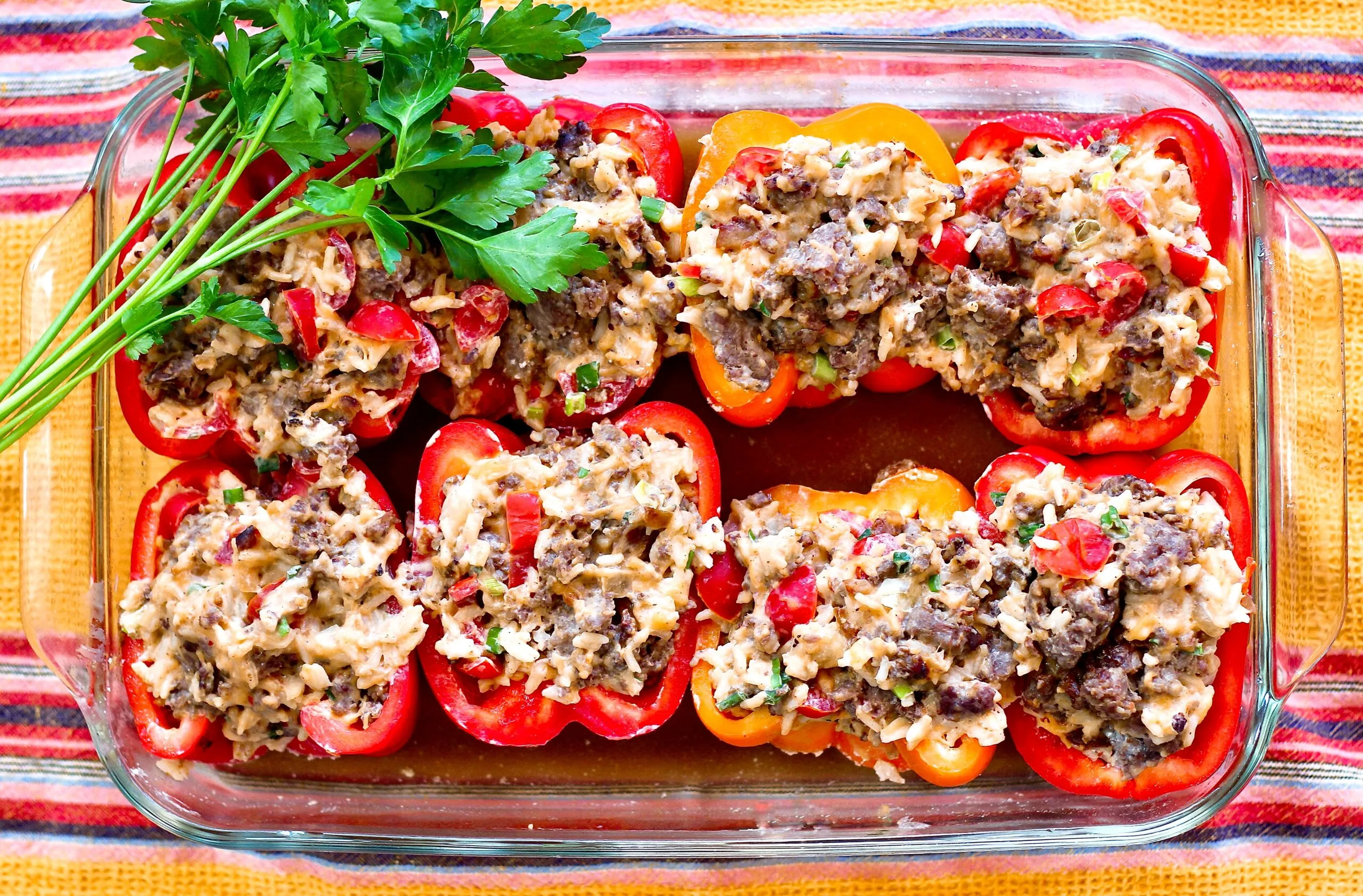 Slow Cooker Sausage and Rice Stuffed Peppers