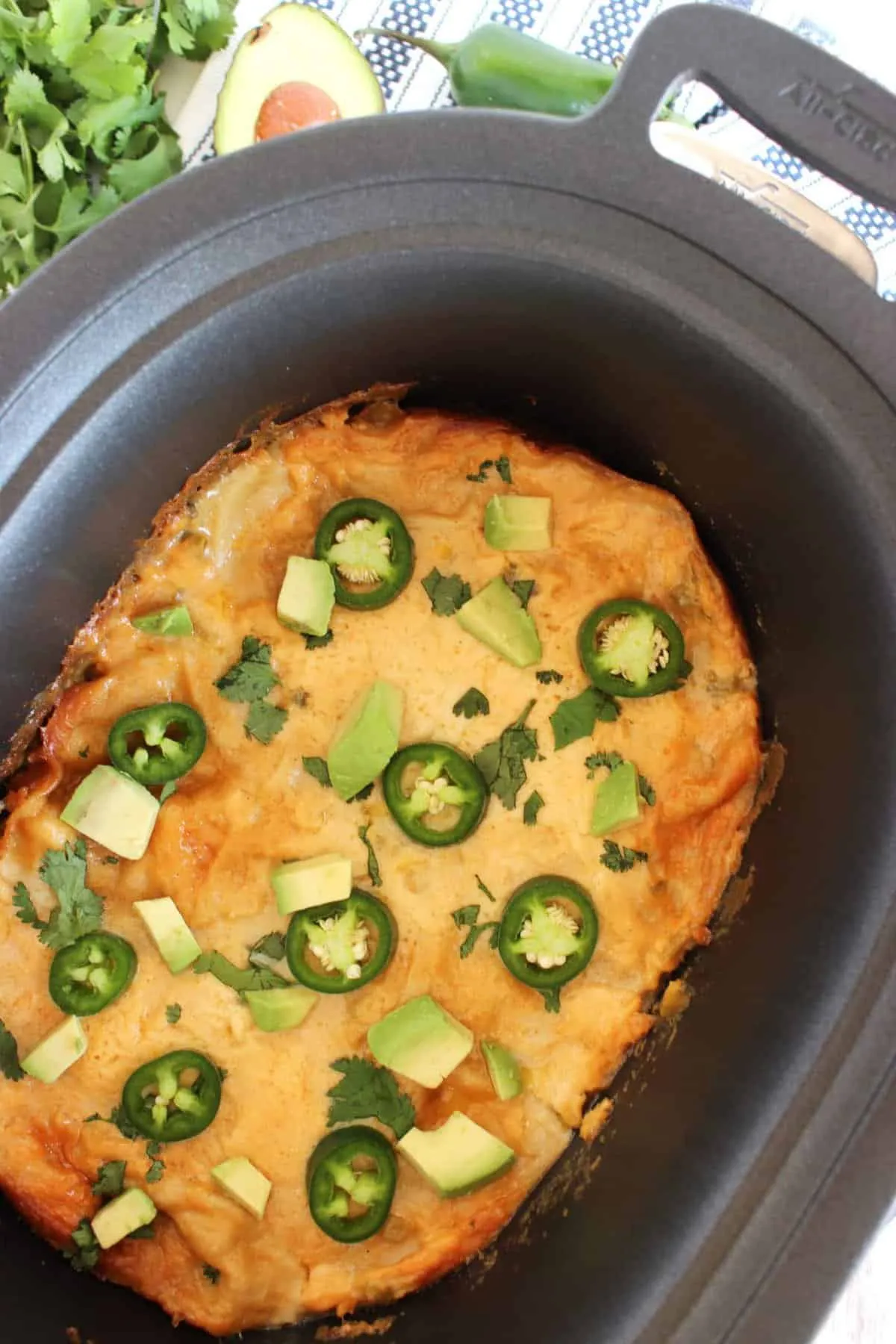 Slow Cooker White Chicken Enchiladas