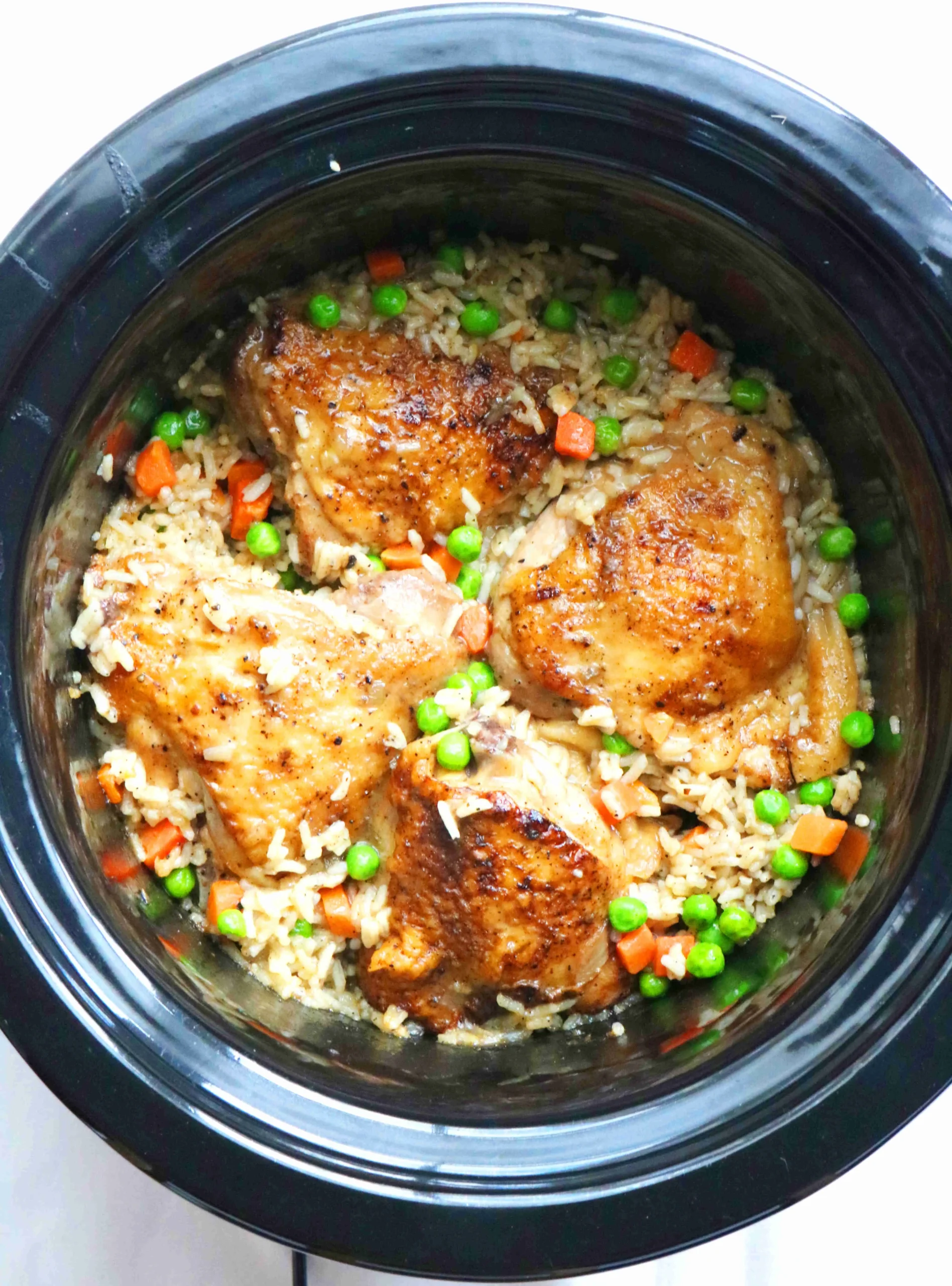 Slow Cooker Whole Chicken and Rice