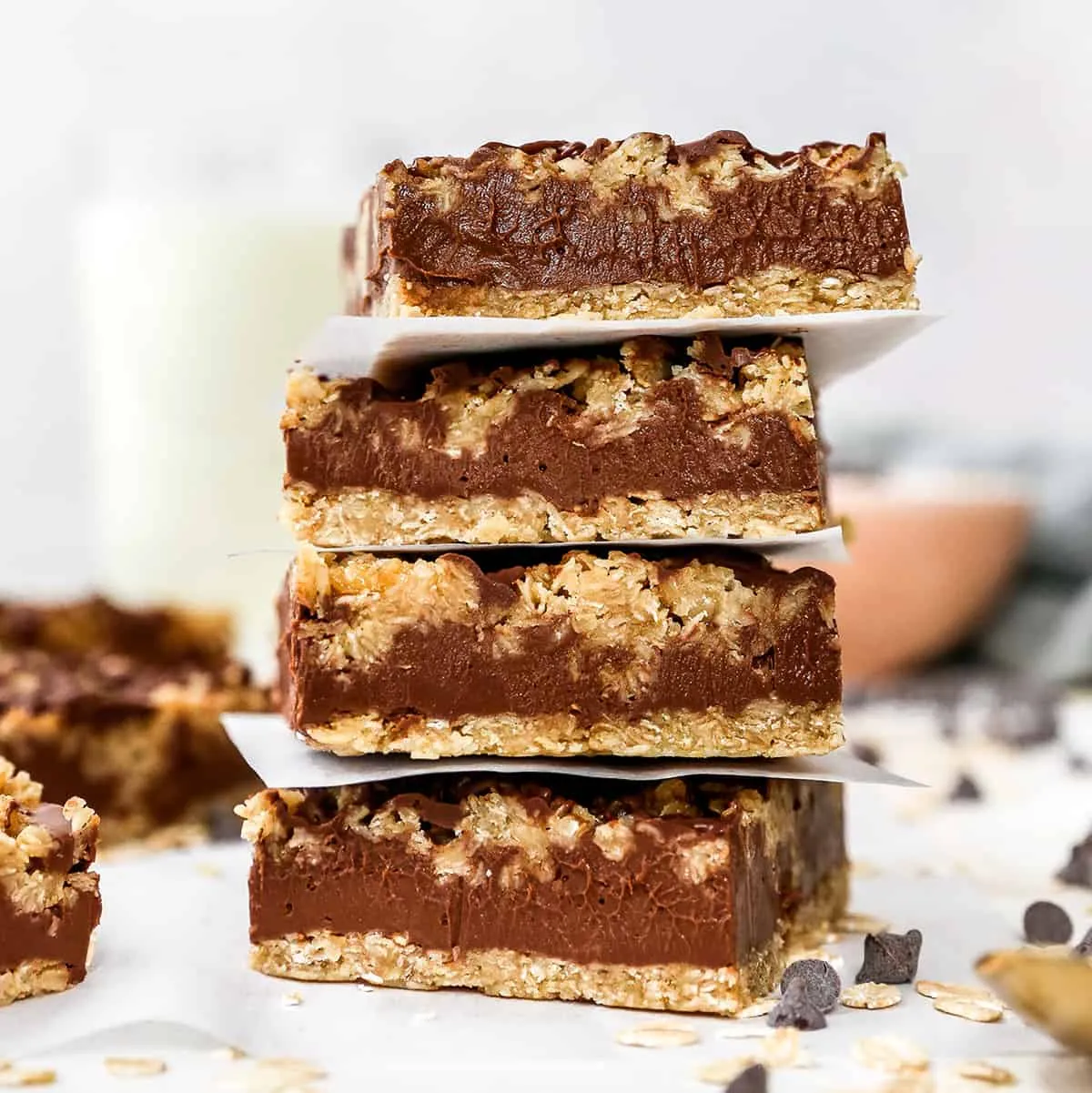 Small Batch Chocolate Peanut Butter Oatmeal Cookie Bars