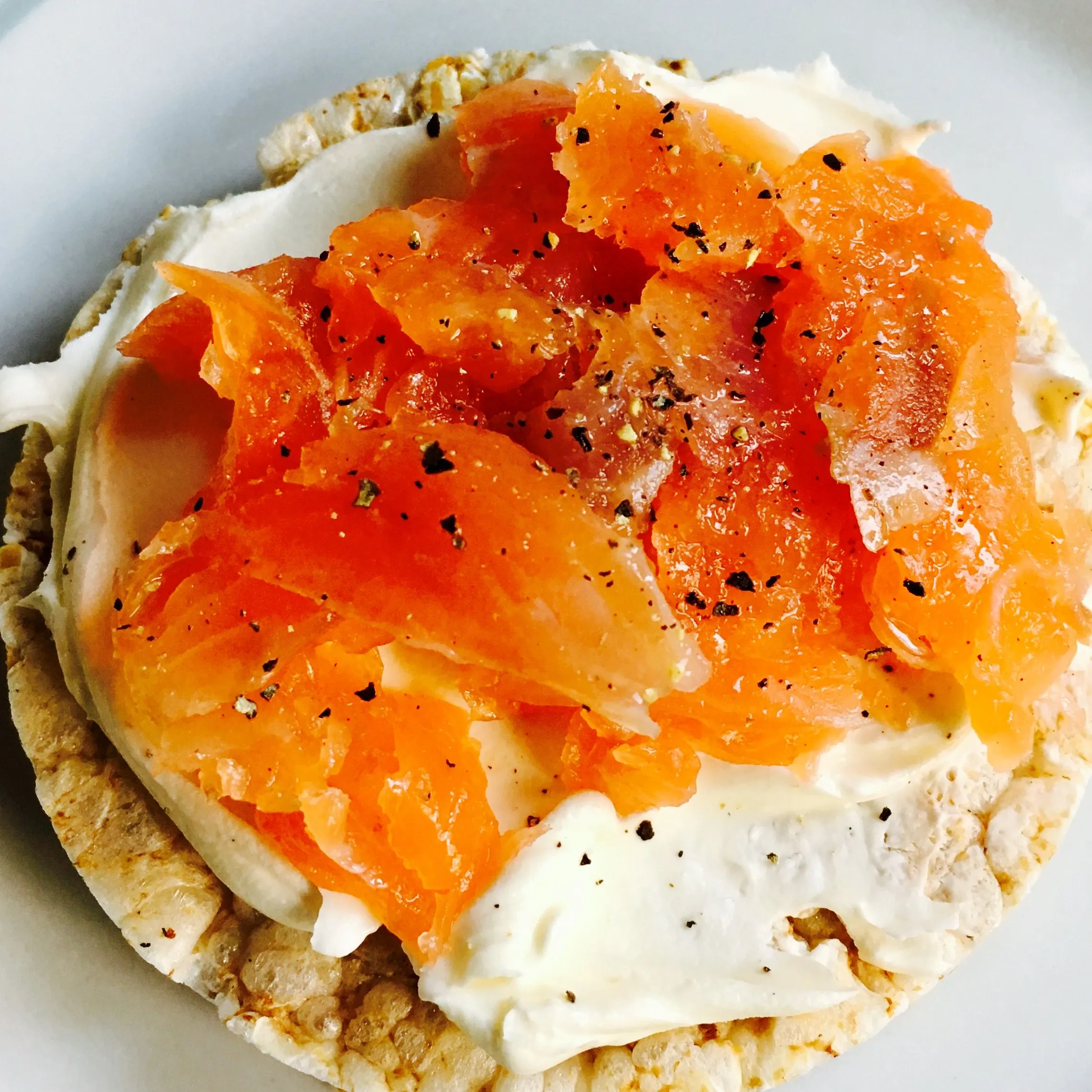 Smoked Salmon Rice Cakes