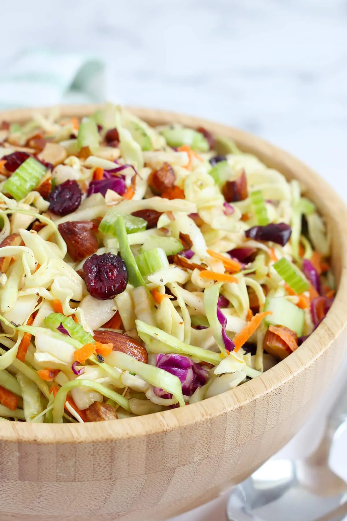 Smoky Almond and Cranberry Coleslaw