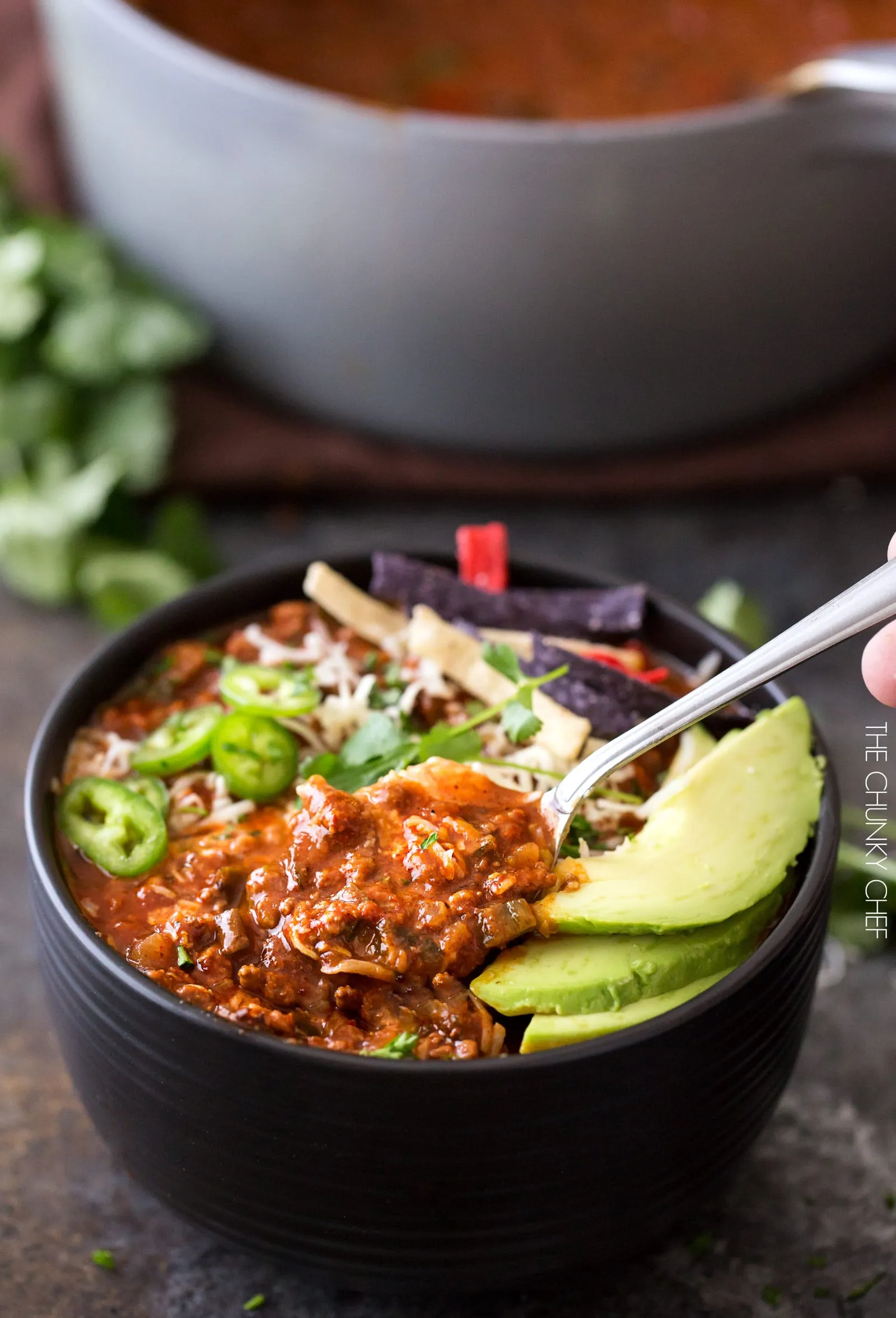 Smoky Beef Poblano Chili
