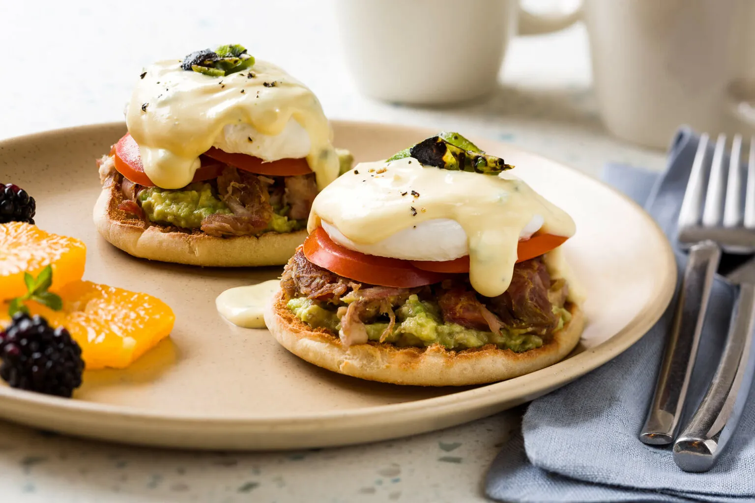 Southwestern Eggs Benedict with Jalapeno Hollandaise