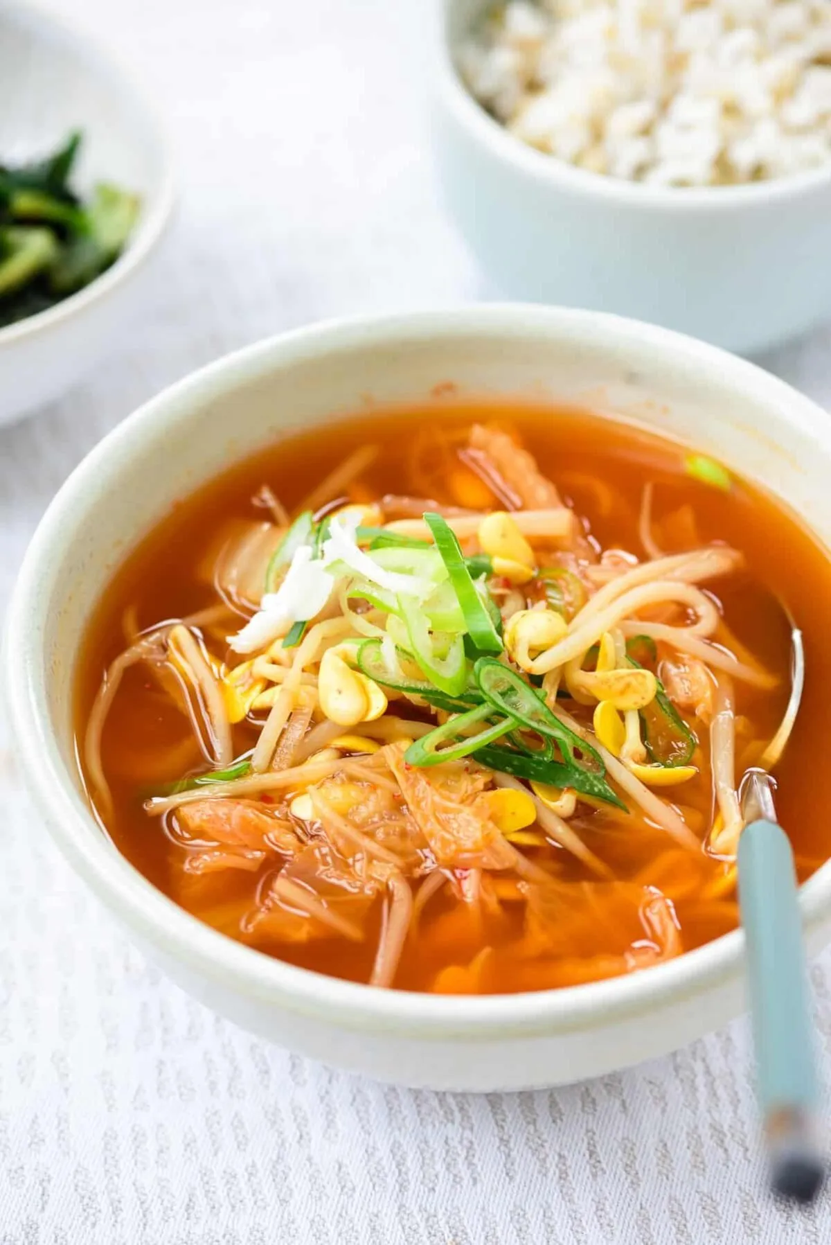 Soybean Sprout Soup with Kimchi (Kimchi Kongnamul Guk)