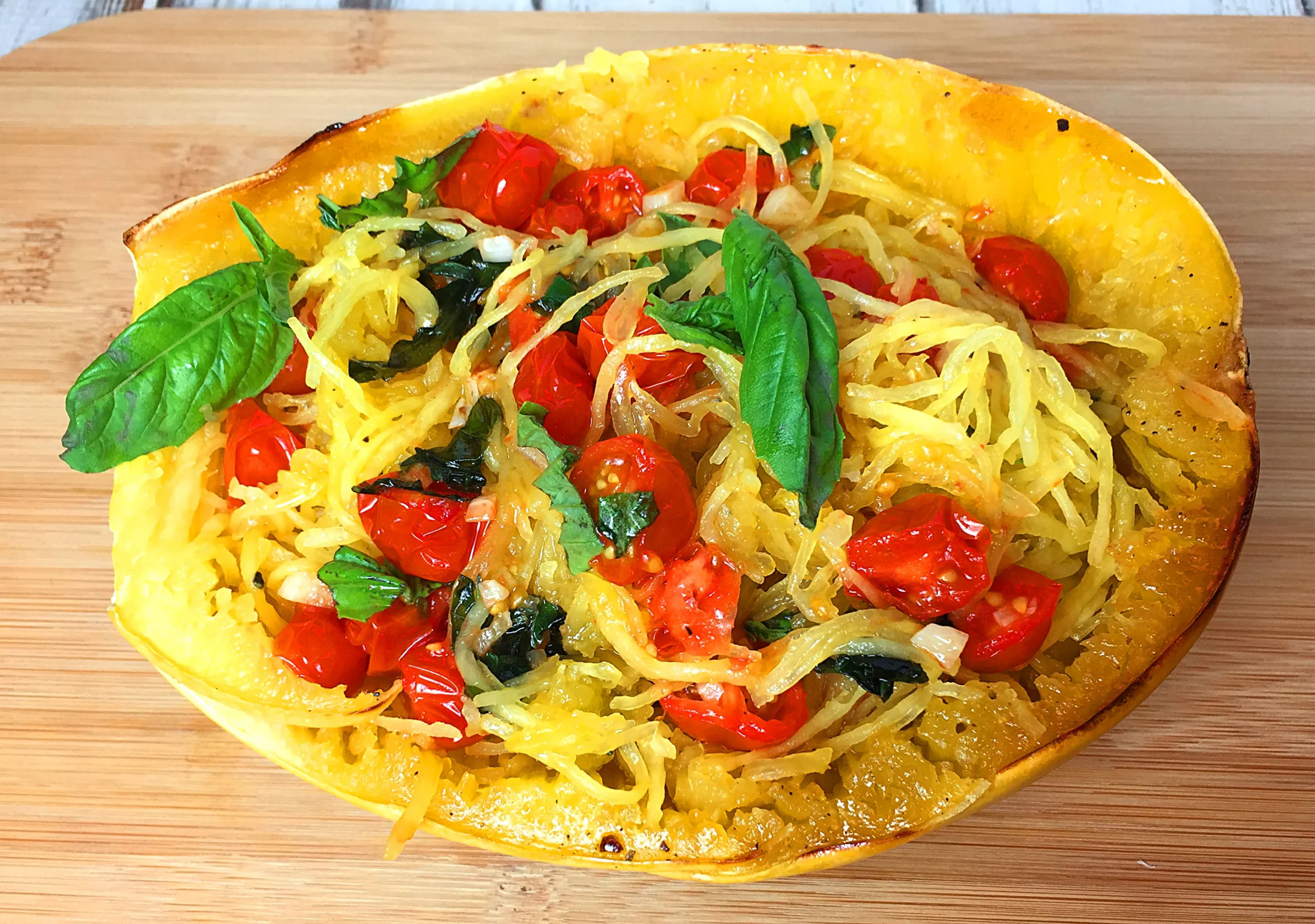 Spaghetti Squash Tomato Basil Garlic