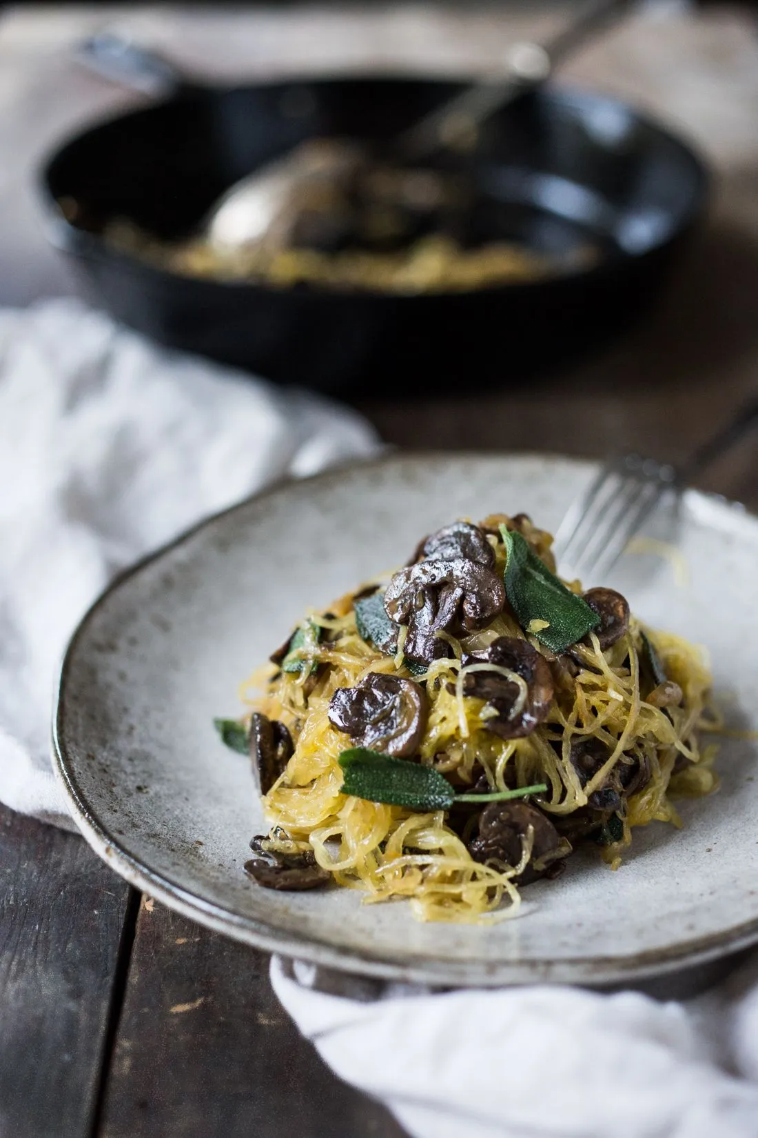 Spaghetti Squash with Mushrooms and Sage