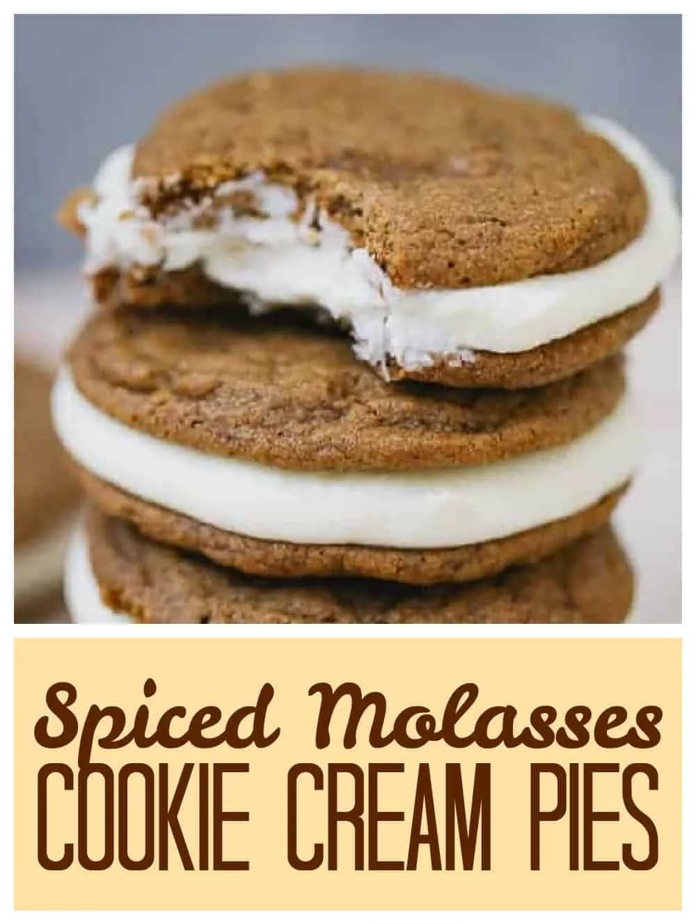 Spiced Molasses Cookie Cream Pies