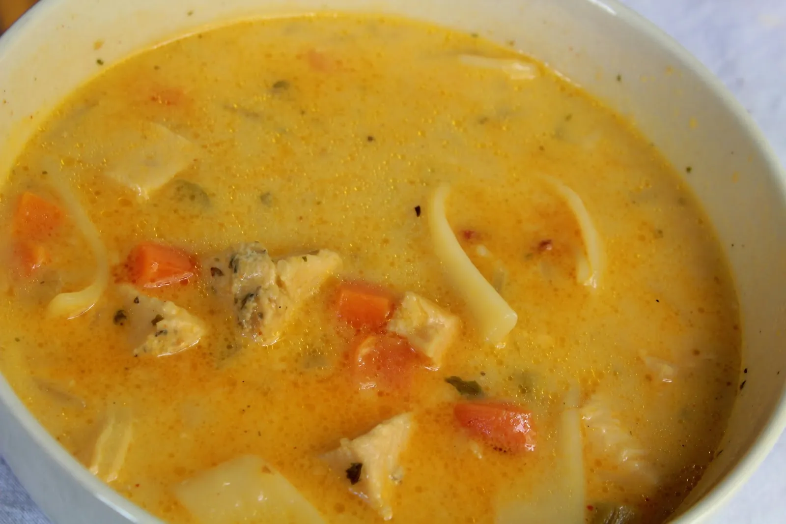 Spicy Chicken Bacon Noodle Soup