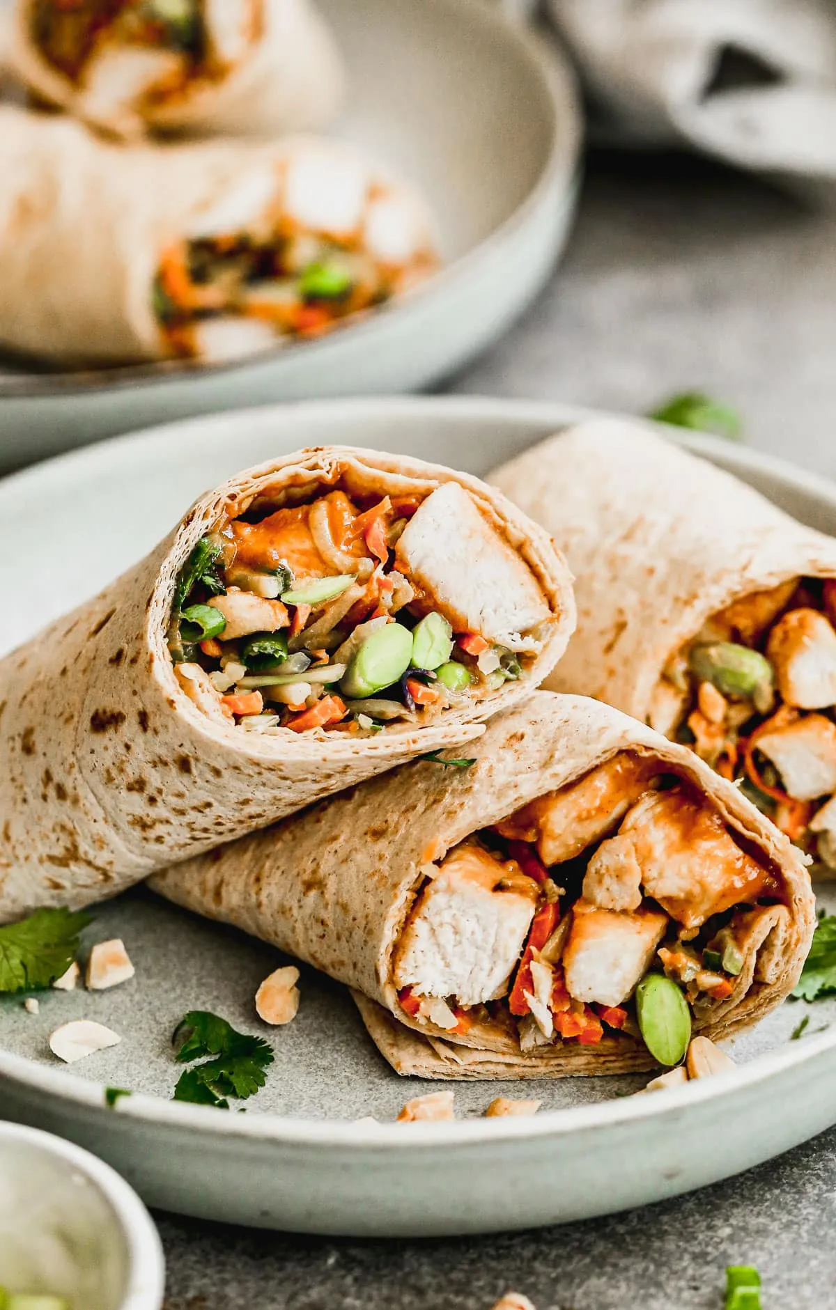 Spicy Chicken Peanut Wraps