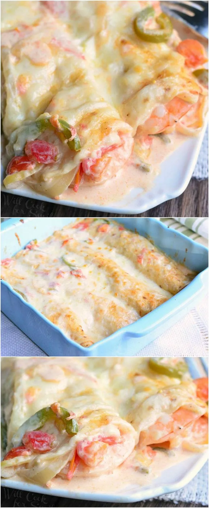 Spicy Creamy Shrimp Enchiladas