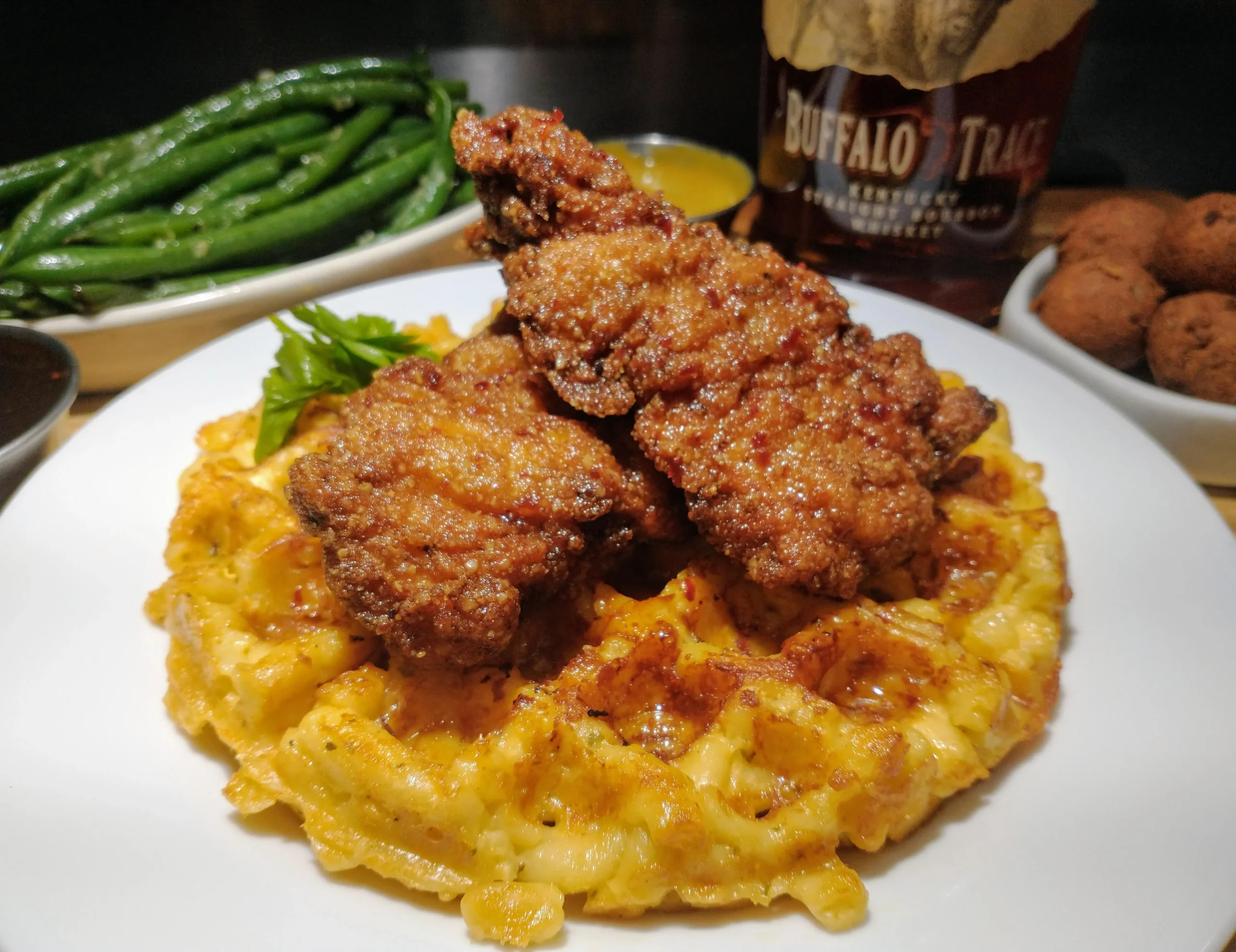 Spicy Fried Chicken Cornmeal Waffles