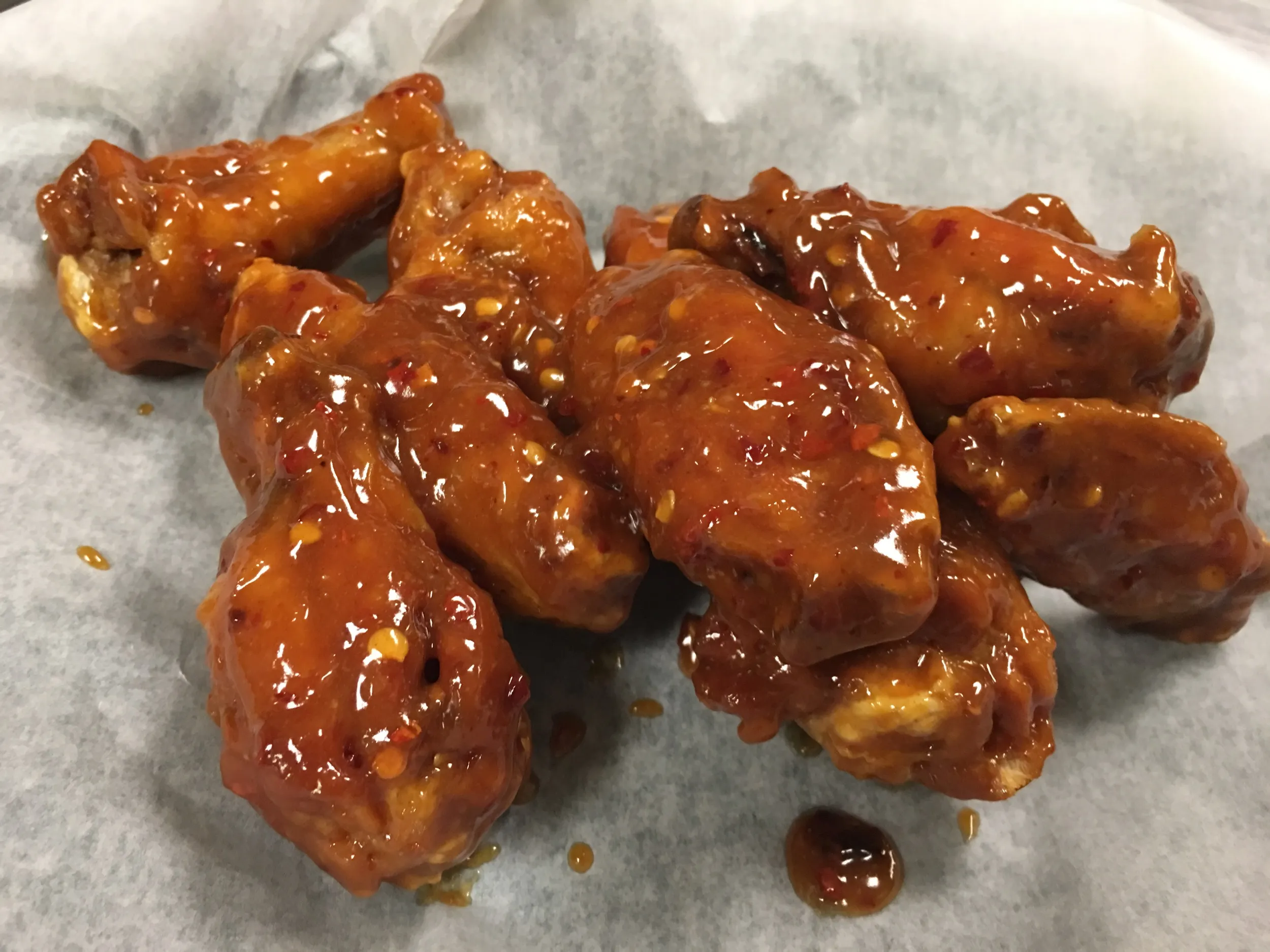 Spicy Peanut Butter Honey Chicken Wings