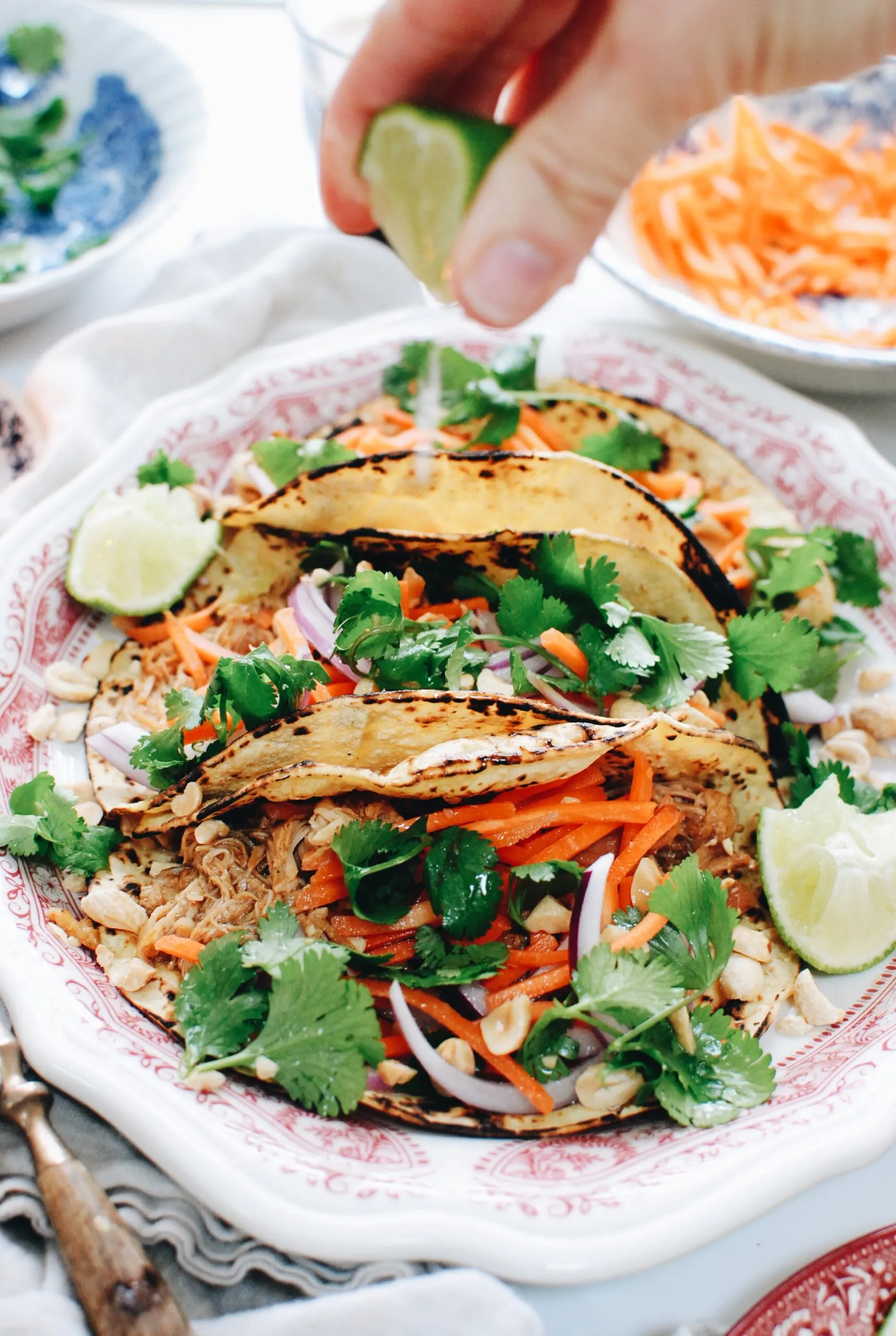 Spicy Peanut Chicken Tacos